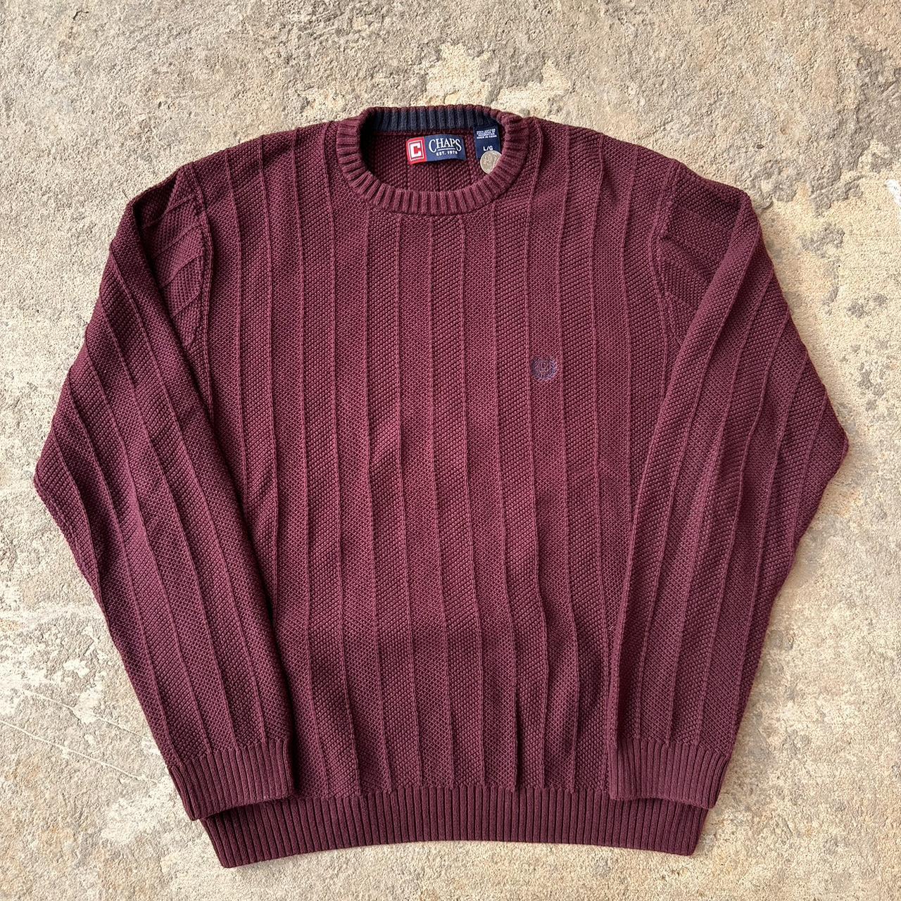 Chaps Ralph Lauren Burgundy Sweater Chest:... - Depop