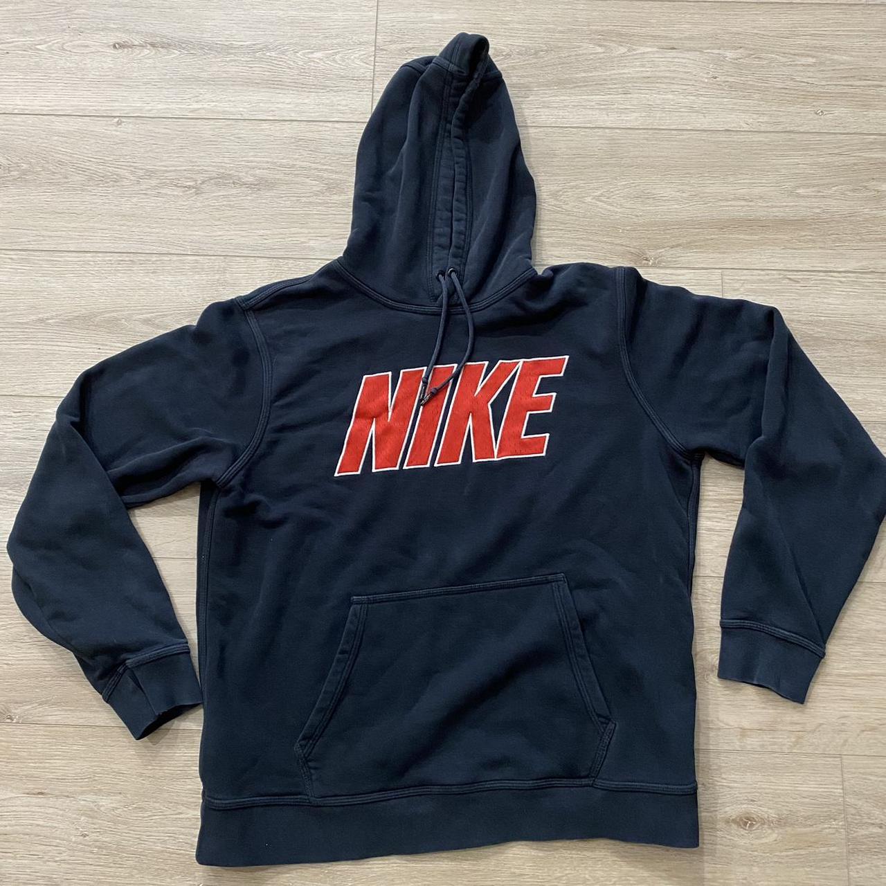 Nike sweatshirt Black with red lettering Size L,... - Depop