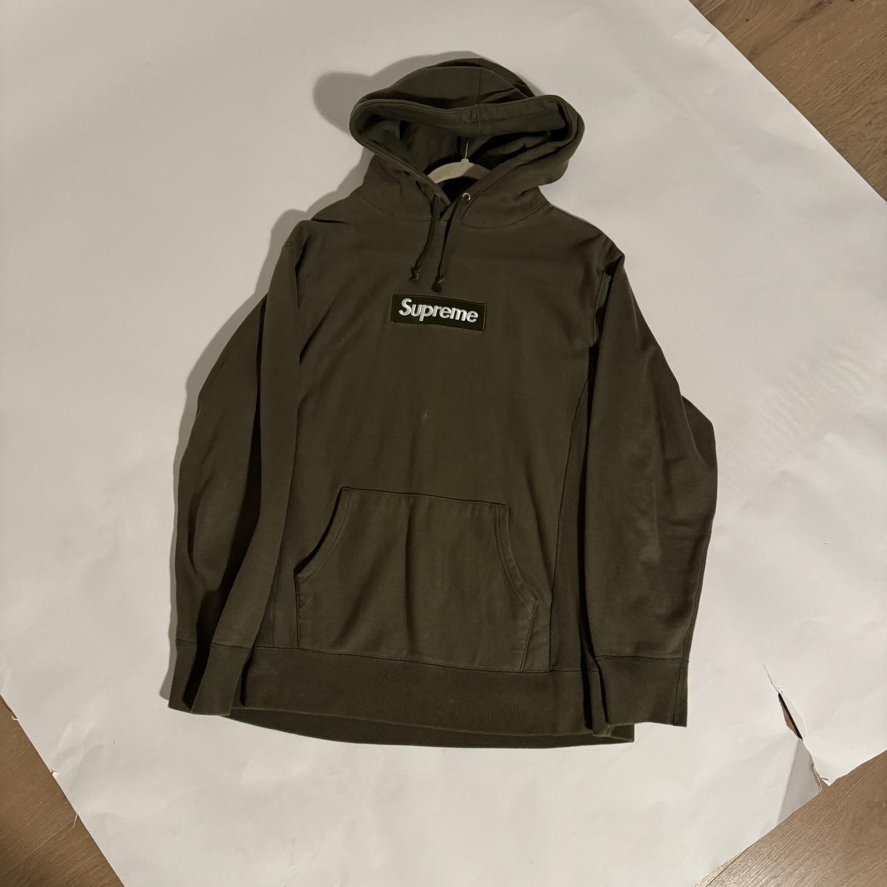 Supreme olive cheap box logo hoodie