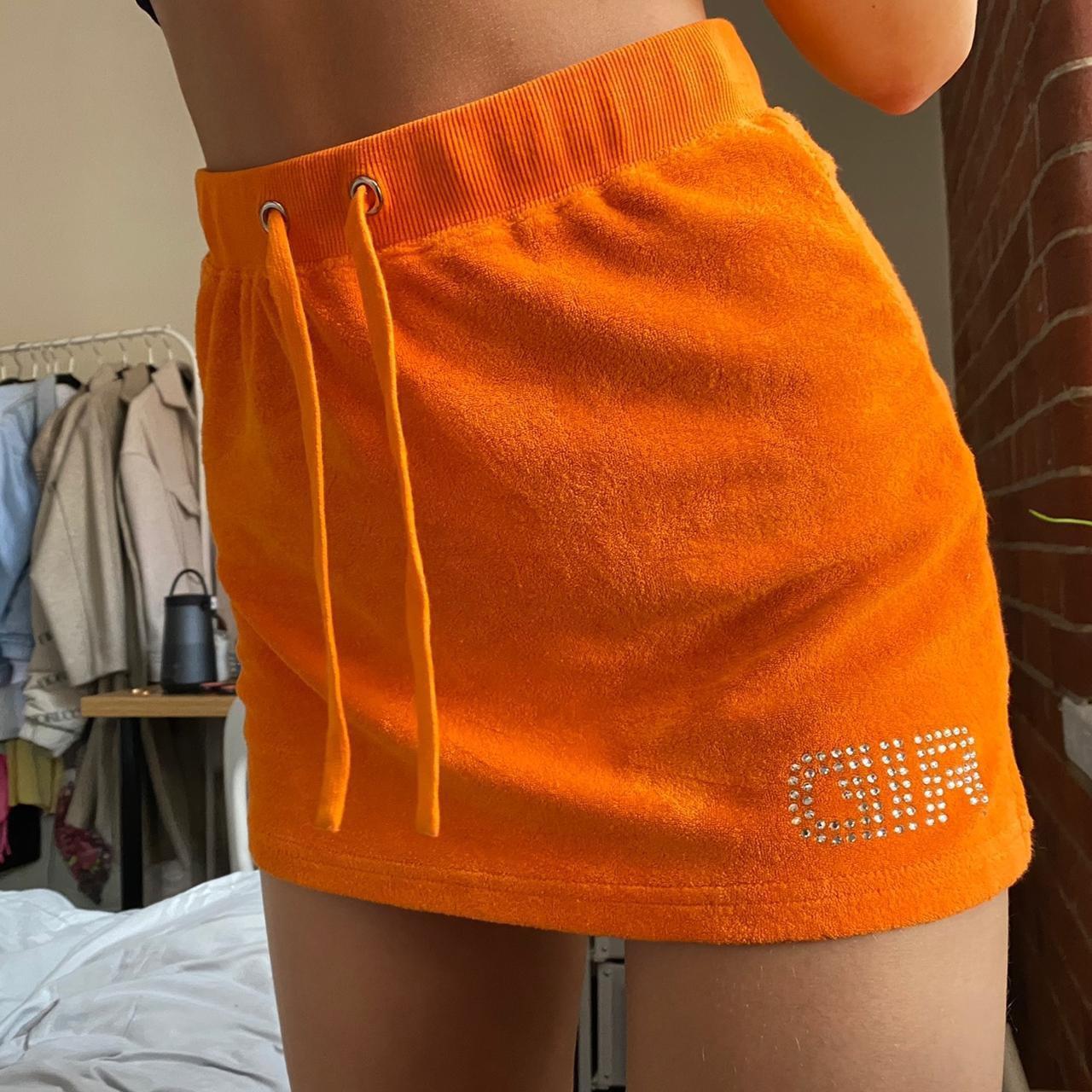 Zara orange terry mini skirt size S Perfect condition Depop