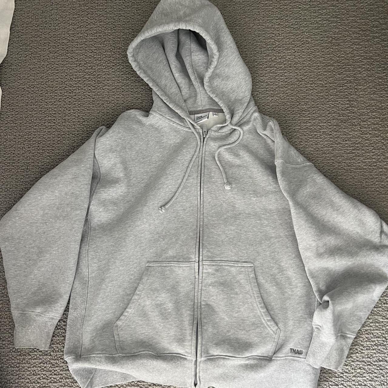 Aritzia Tna heather chrome zip up boyfriend... - Depop