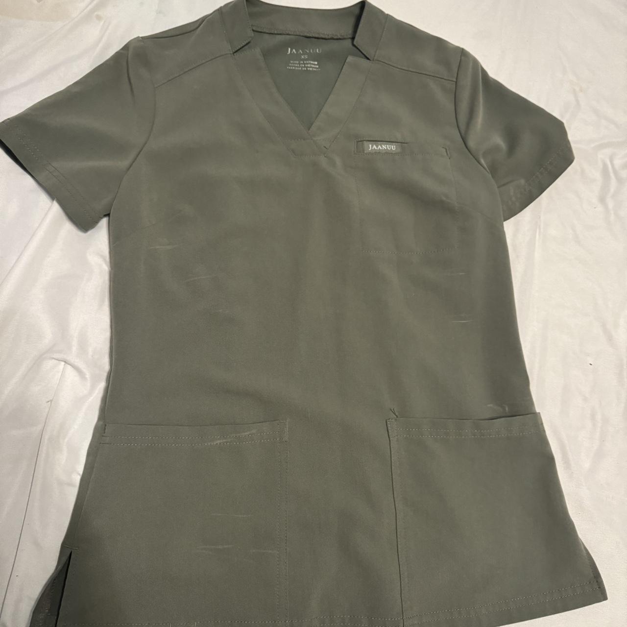 Jaanuu Scrub Top (Olive Green) Depop