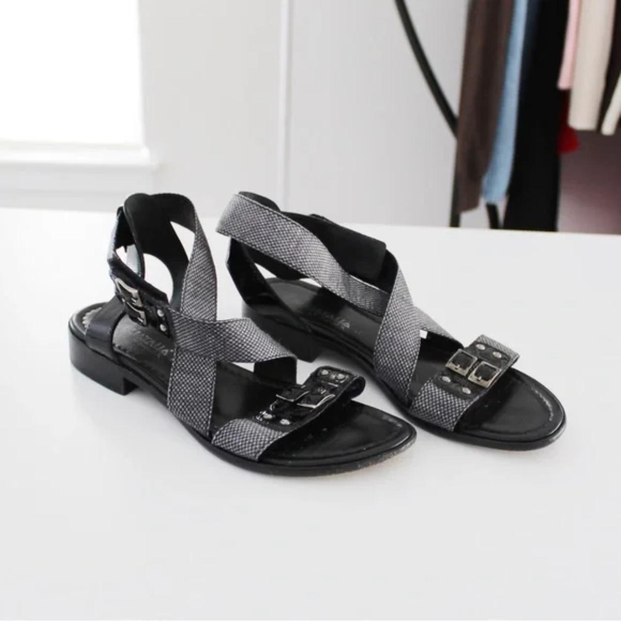 Aquatalia by Marvin K. Leather Cross Strap Sandals Depop