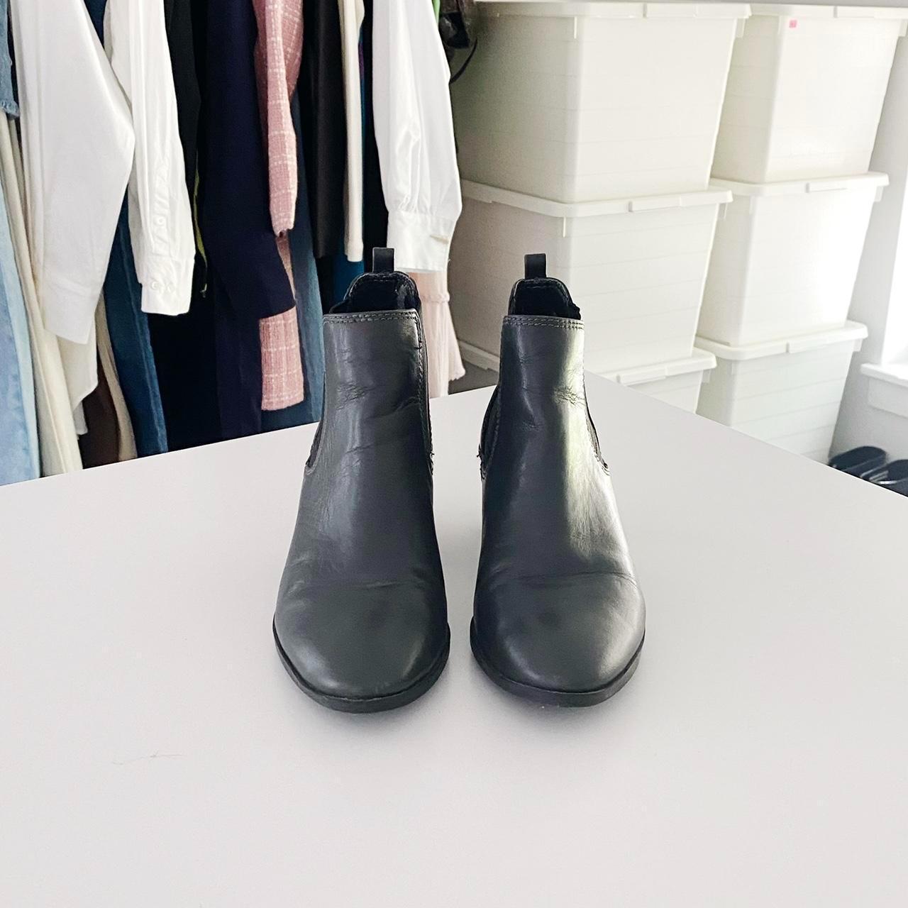 Marc Fisher Danton Leather Ankle Boots Black Size... - Depop