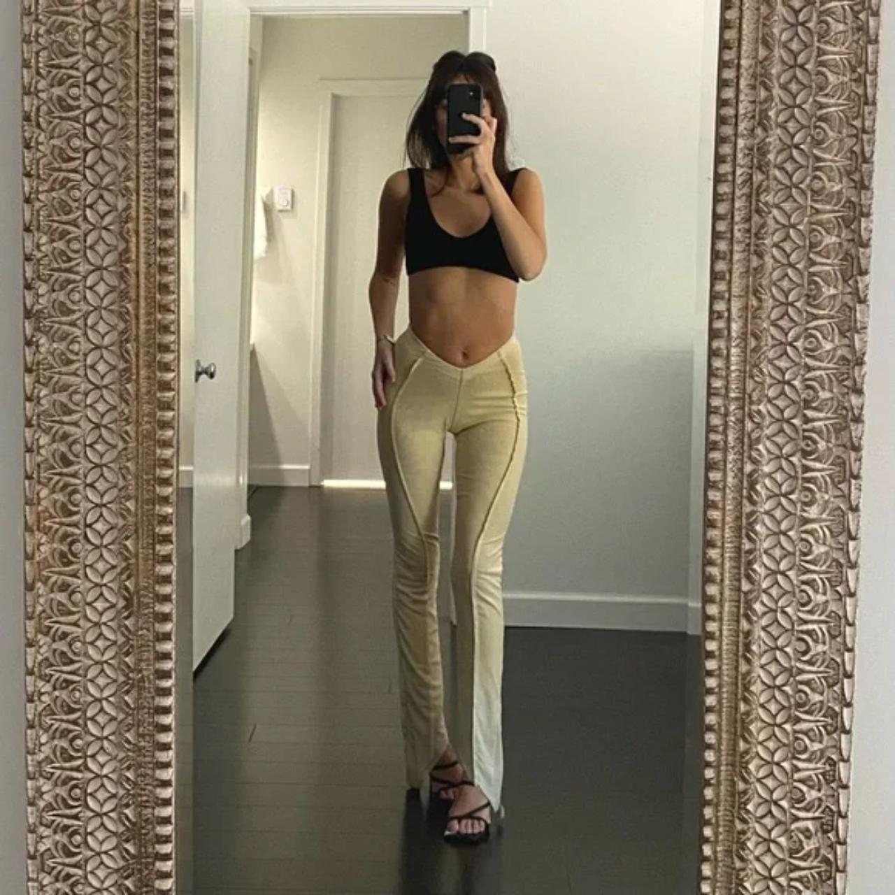 Sami Miro Vintage Asymmetric Pants in Ivory Mesh - Depop