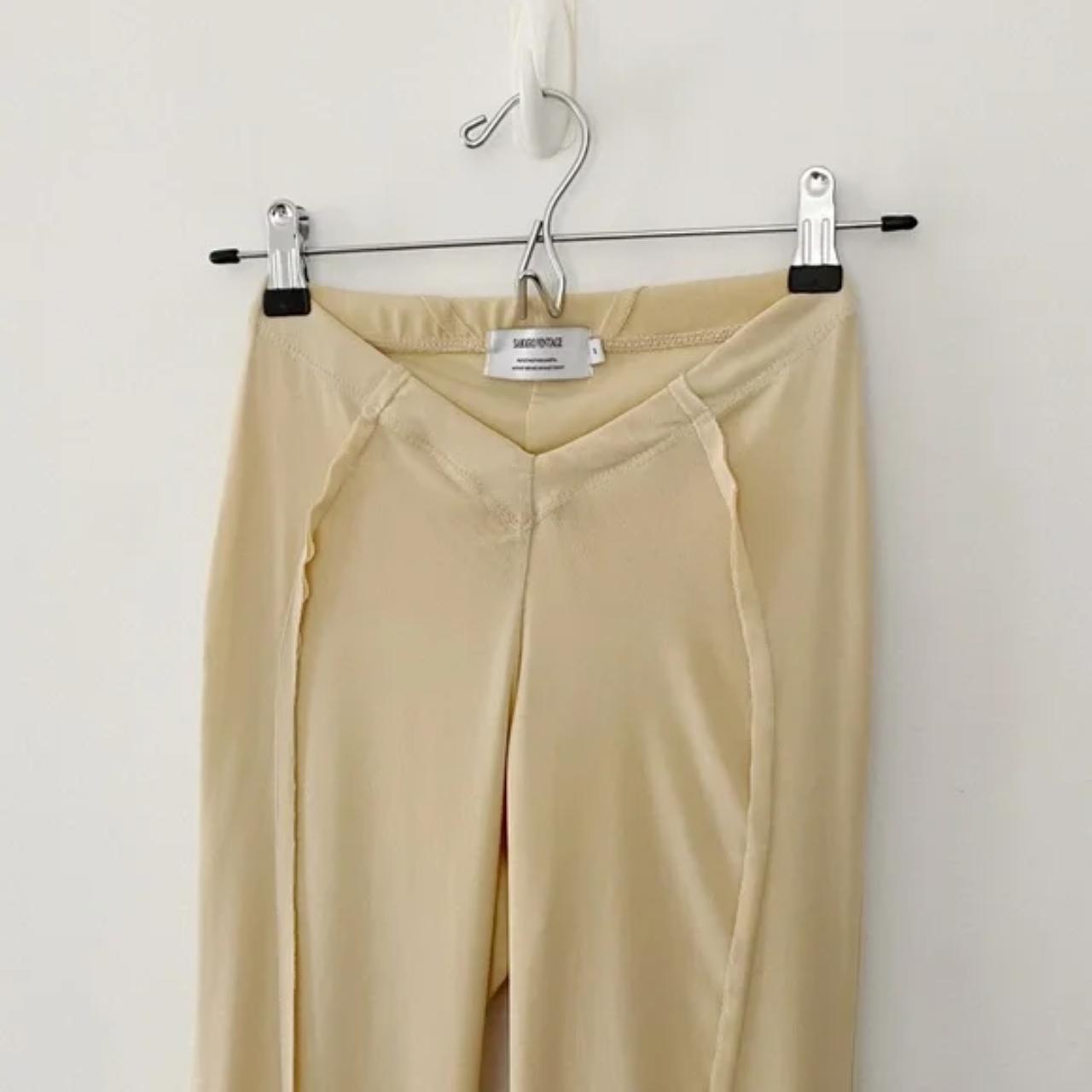 Sami Miro Vintage Asymmetric Pants in Ivory Mesh