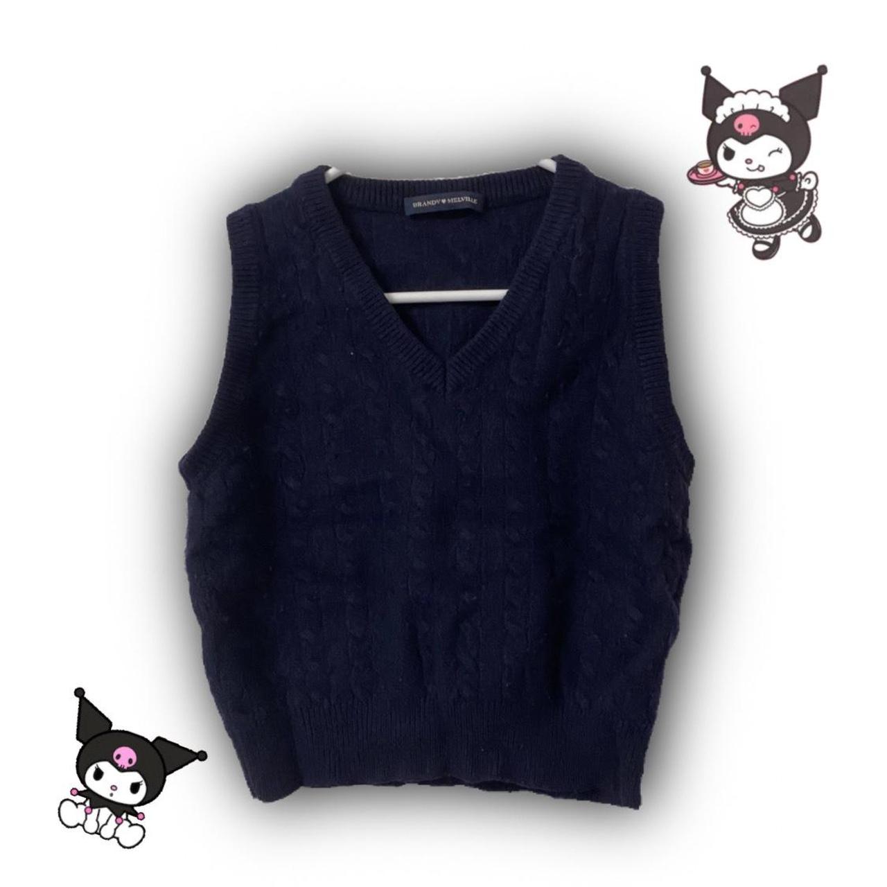 navy soft sweater vest! ┊͙ ˘͈ᵕ˘͈ slightly wrinkled in... - Depop