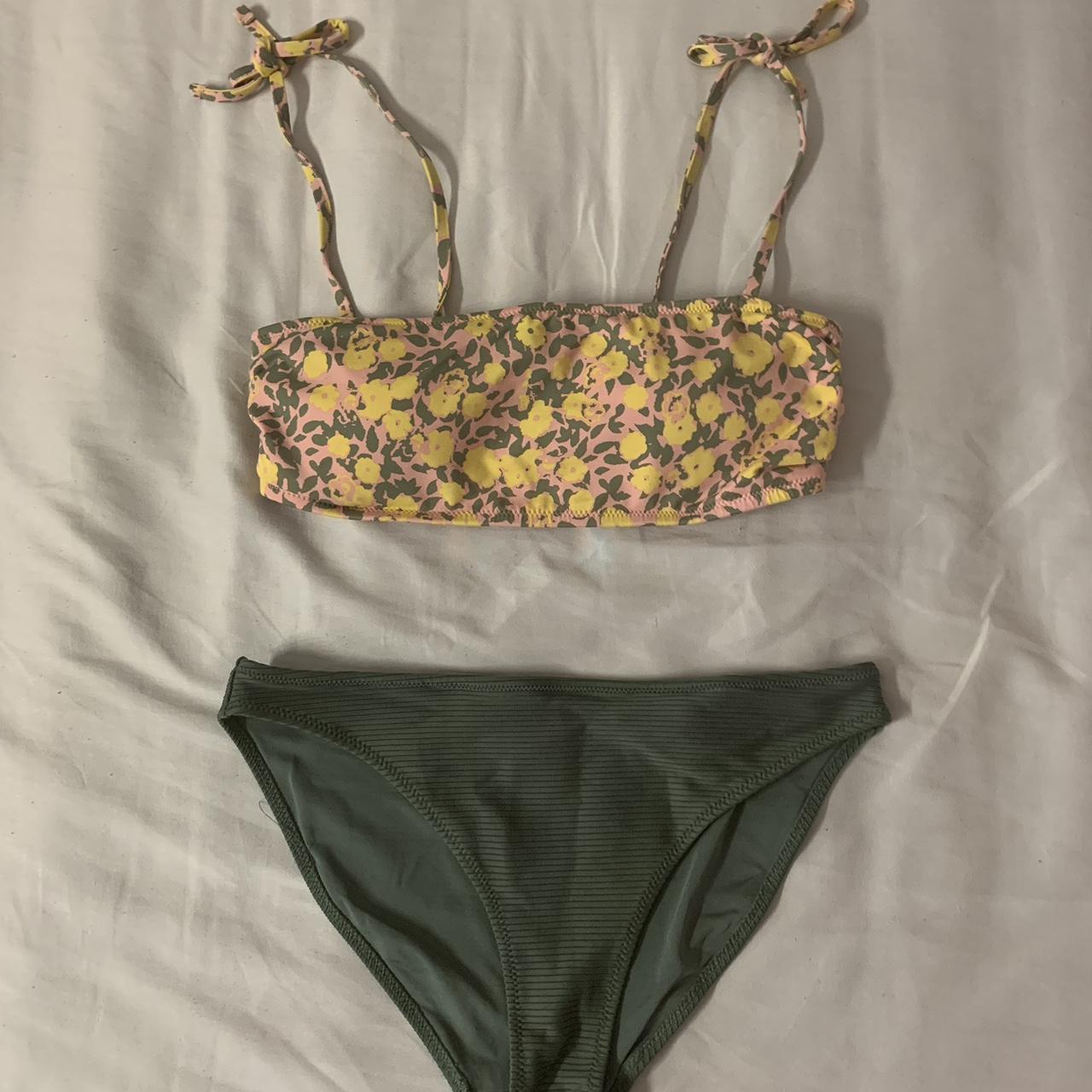 Women's Yellow and Pink Bikinis-and-tankini-sets | Depop