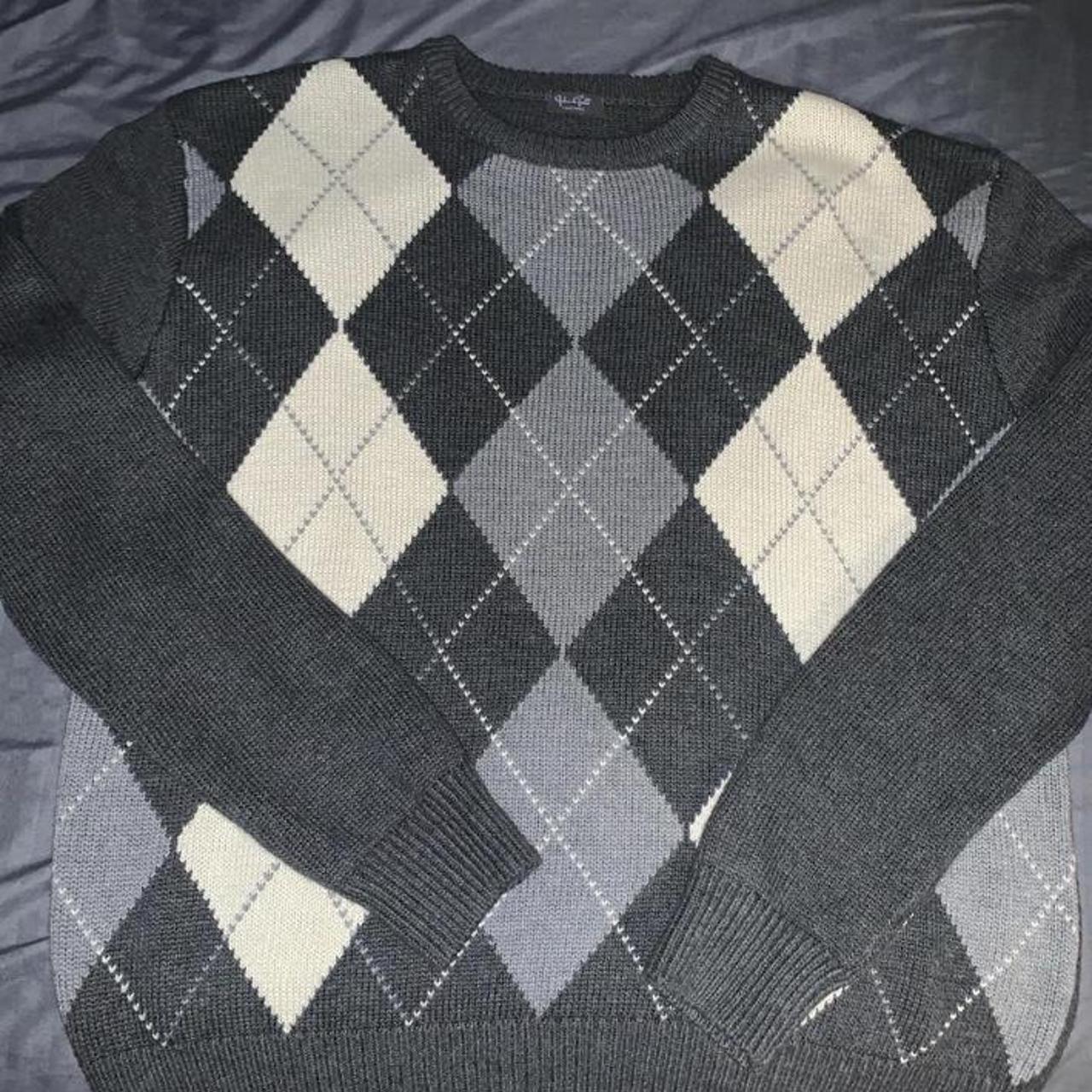 sold out online!! grey argyle sweater from brandy... - Depop