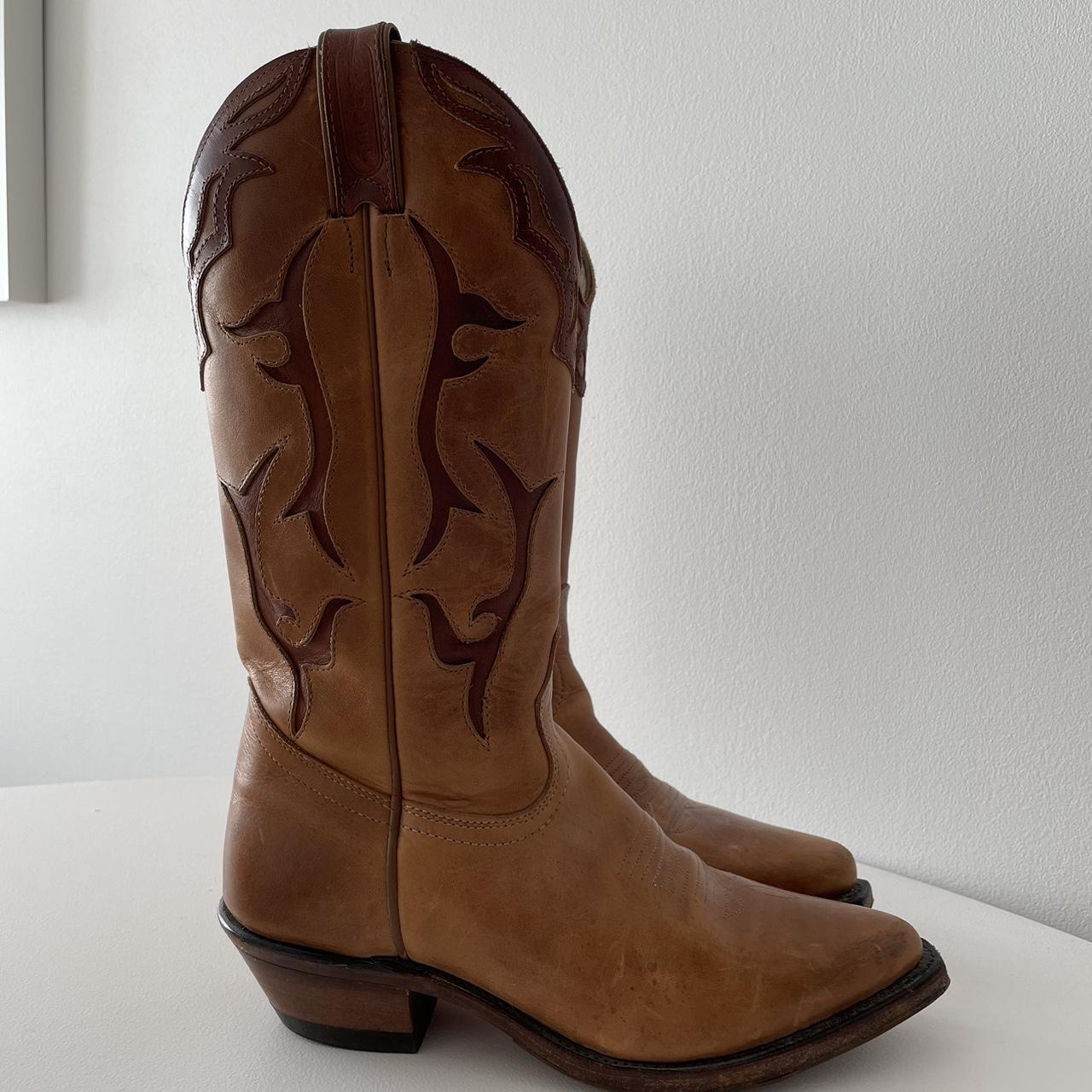 Tan brown made in Canada Cowboy boots Like new... - Depop
