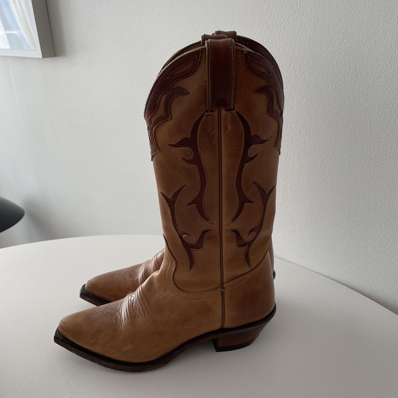 Tan brown made in Canada Cowboy boots Like new... - Depop