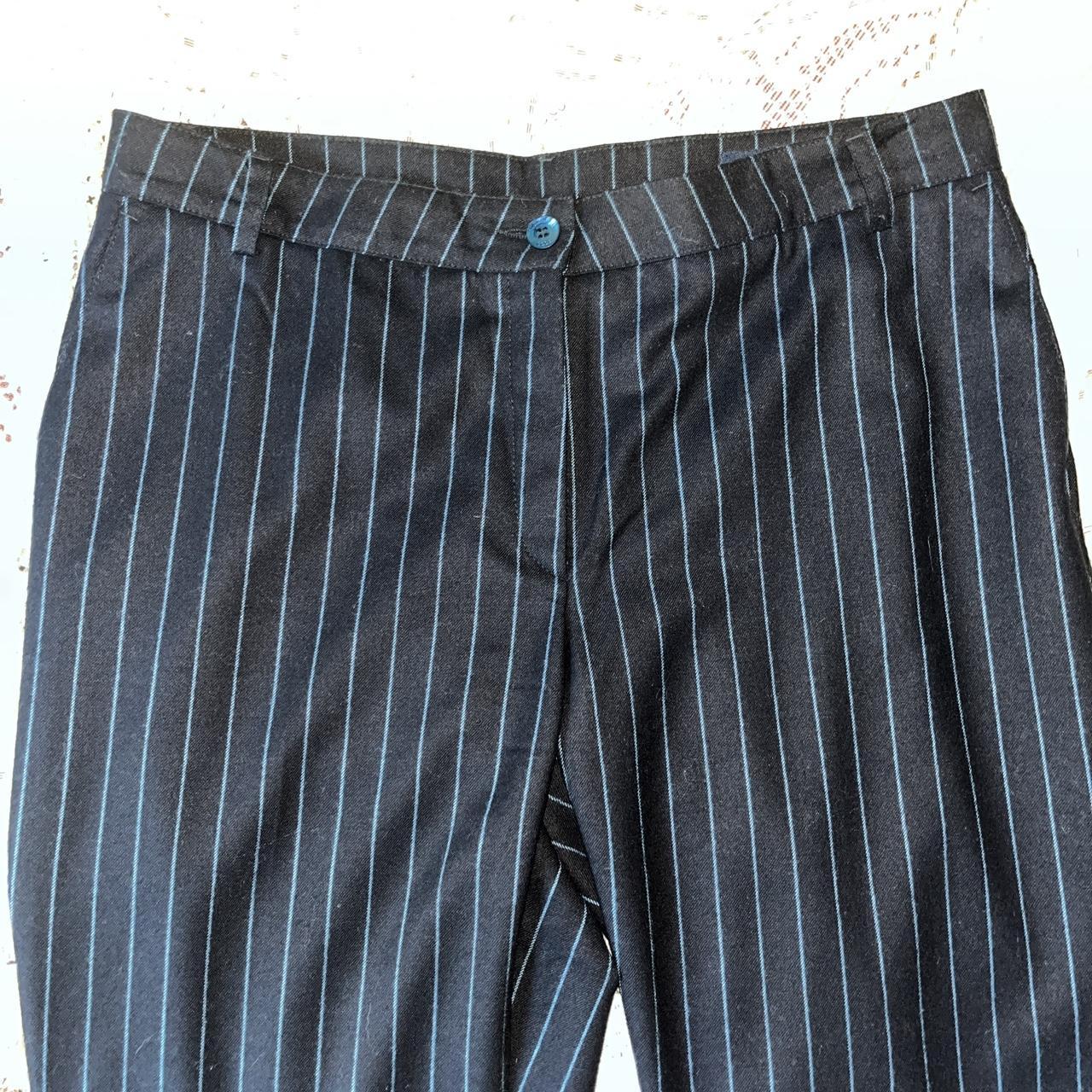Burberry Golf wool pinstripe pants. Navy and blue.... - Depop