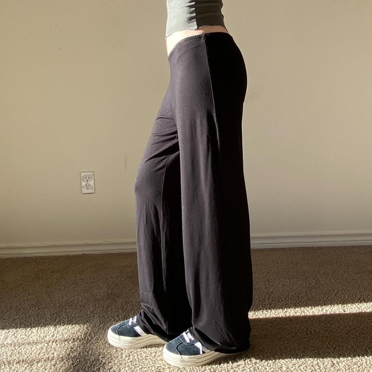 Pulp women's mid-rise black flare pants XL loose - Depop
