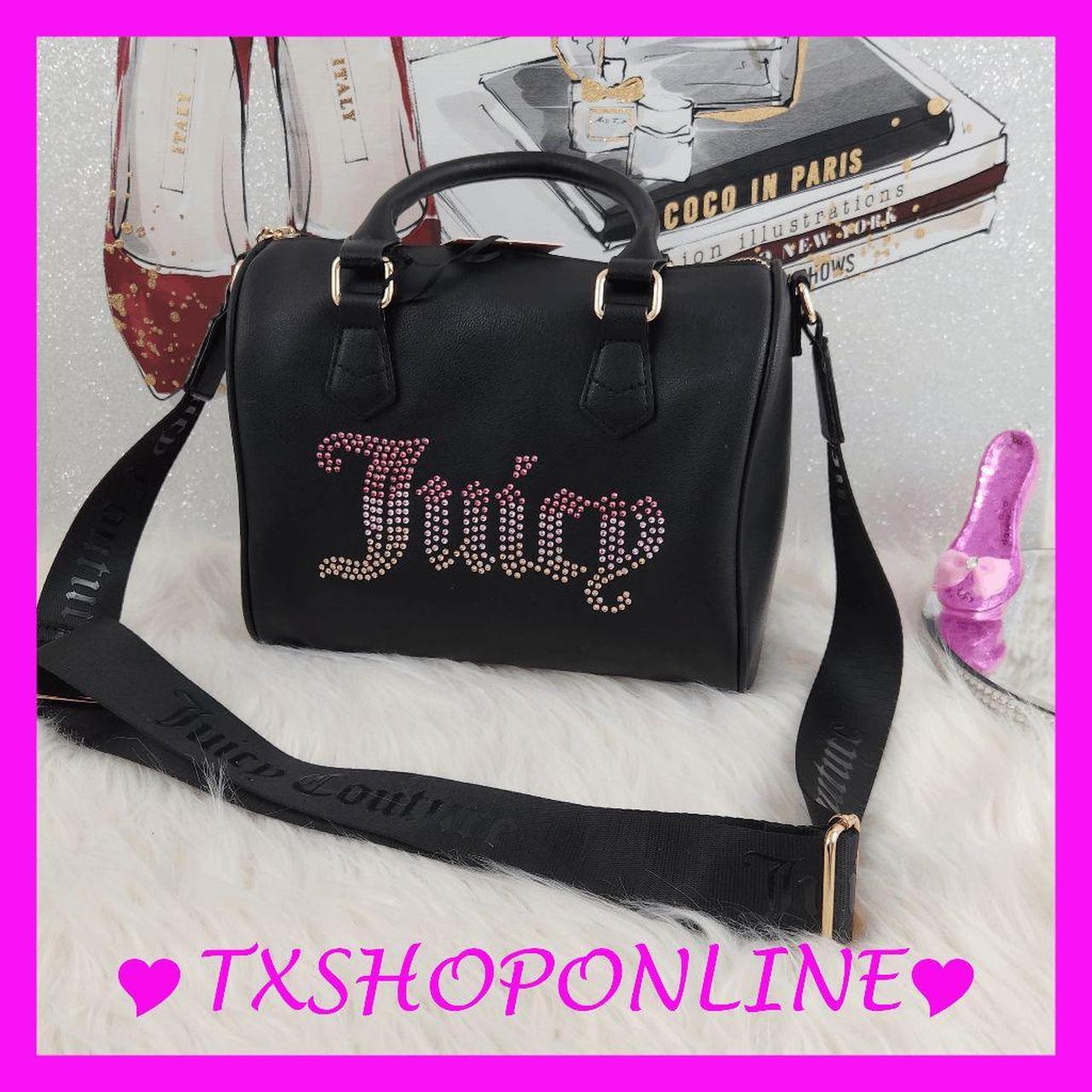 Juicy Couture Black Be outlet Classic Juicy Iridescent Rhinestone Satchel Bag NWT