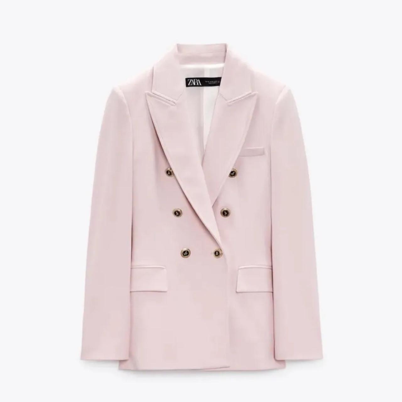 ZARA TAILORED DOUBLE-BREASTED BLAZER PINK