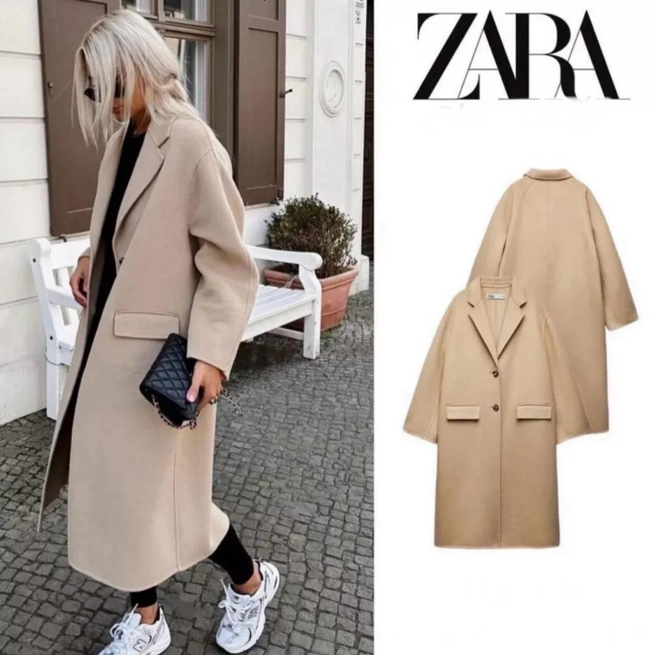 Camel wool coat zara best sale