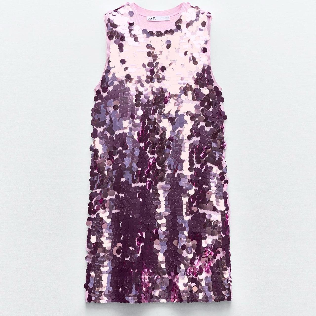 ZARA BLOGGER buy FAVORITE SHORT SEQUIN DRESS PINK