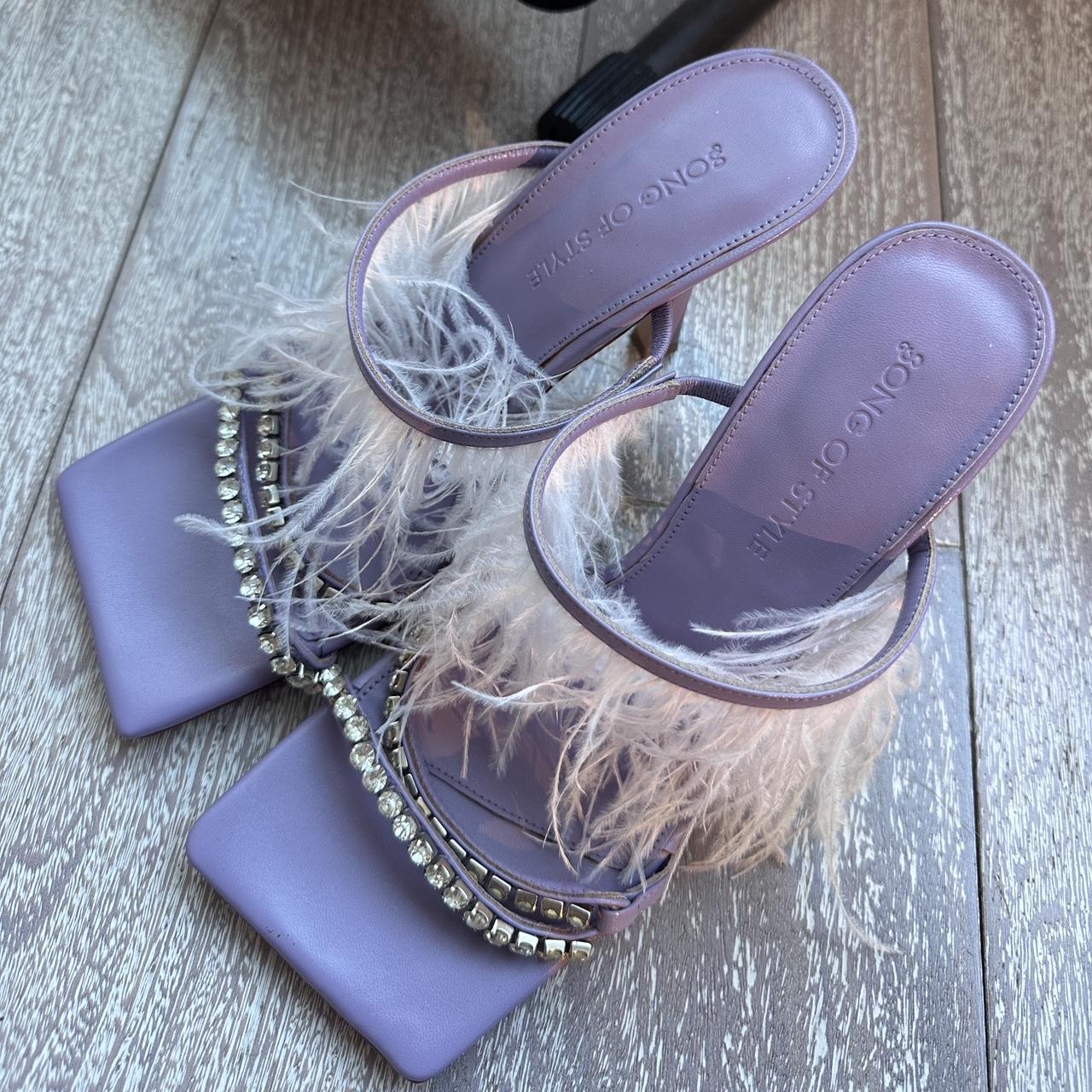 song of style lilac purple feather heels Depop