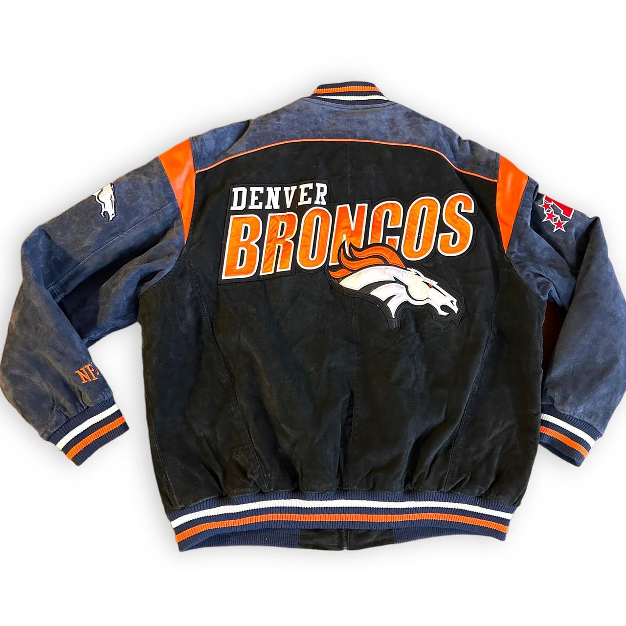 AUTHENTIC NFL JACKET. Large Denver Broncos leather / - Depop