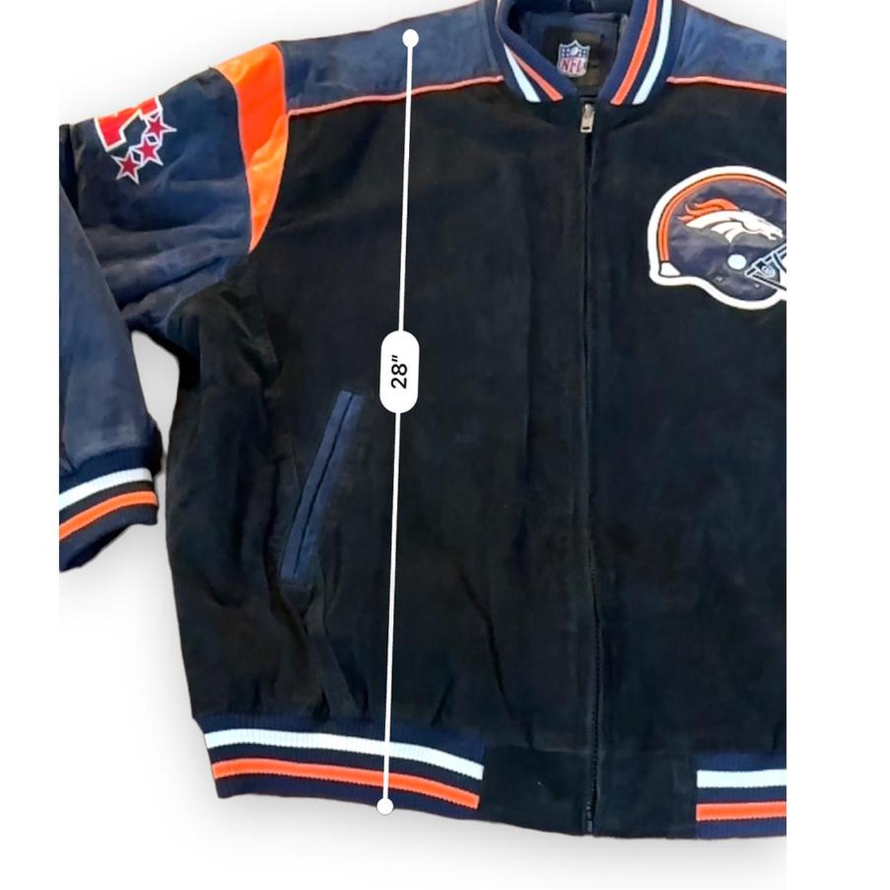 NFL Denver Broncos Leather Jacket Distressed and - Depop