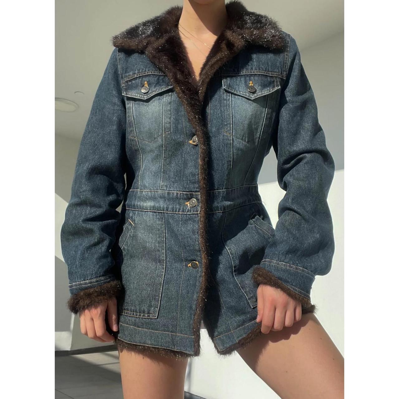 Marvin richards denim outlet fur coat