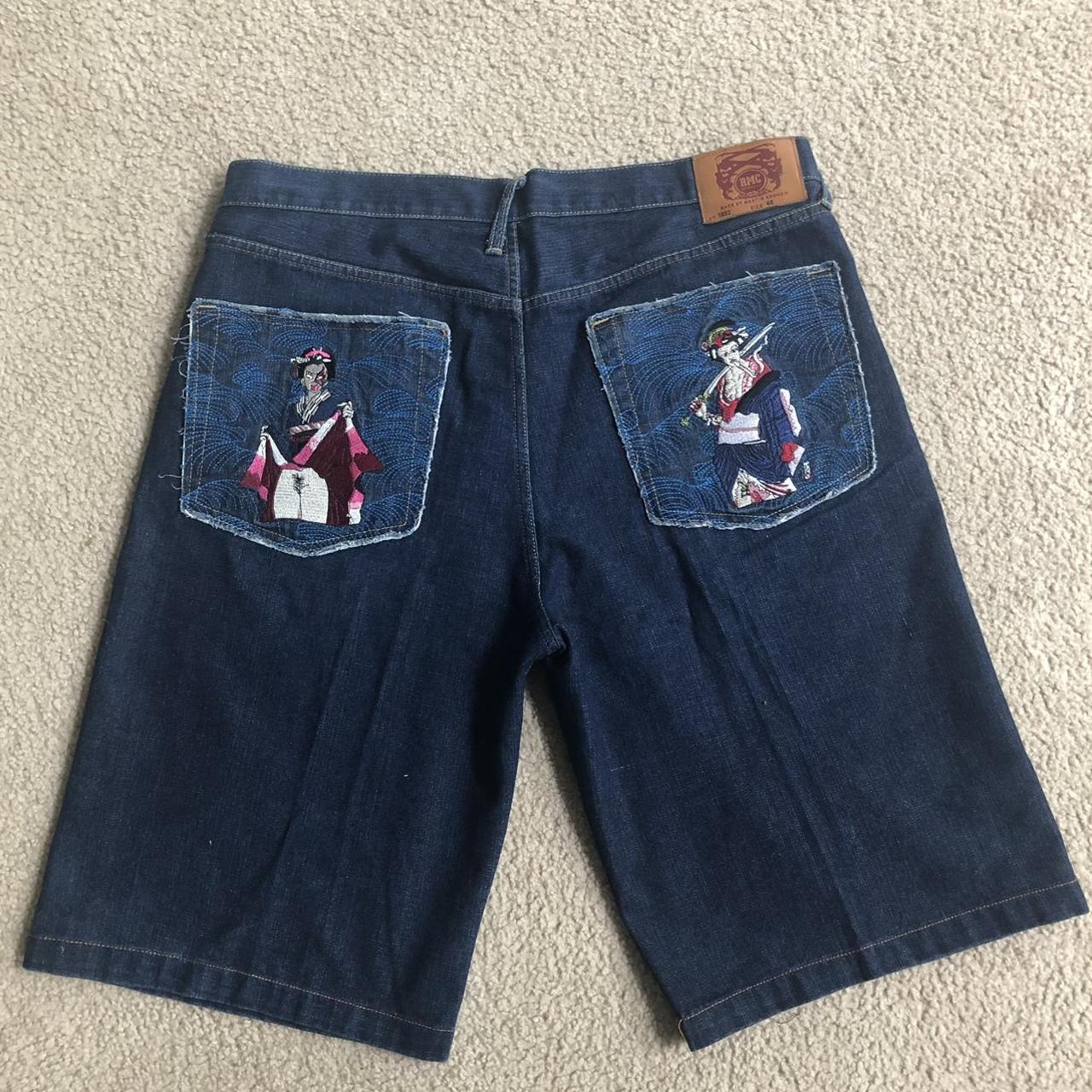 Embroidered RMC Red Monkey Company Jean Shorts by... - Depop