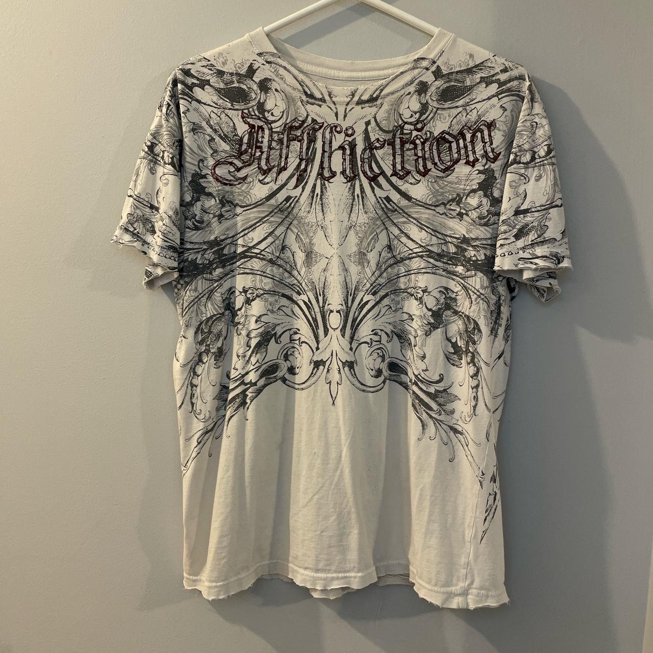 AOP Y2K Affliction Tee - Size Large (Slight... - Depop