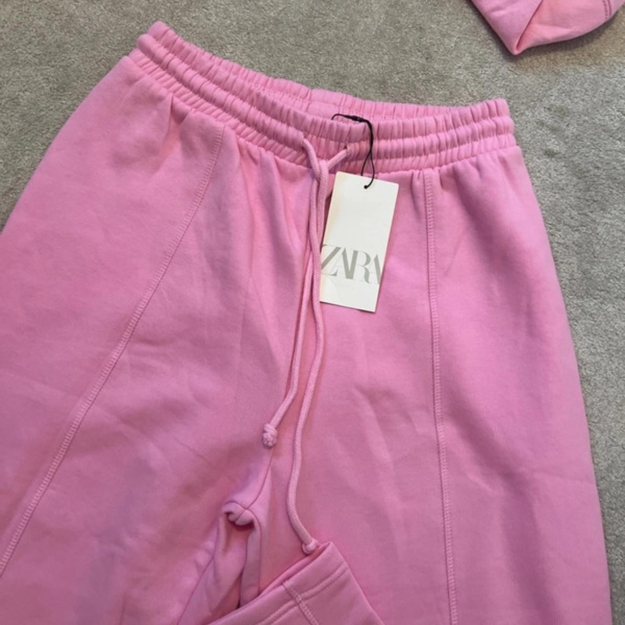 Zara Pink cropped hoodie and plush leg joggers