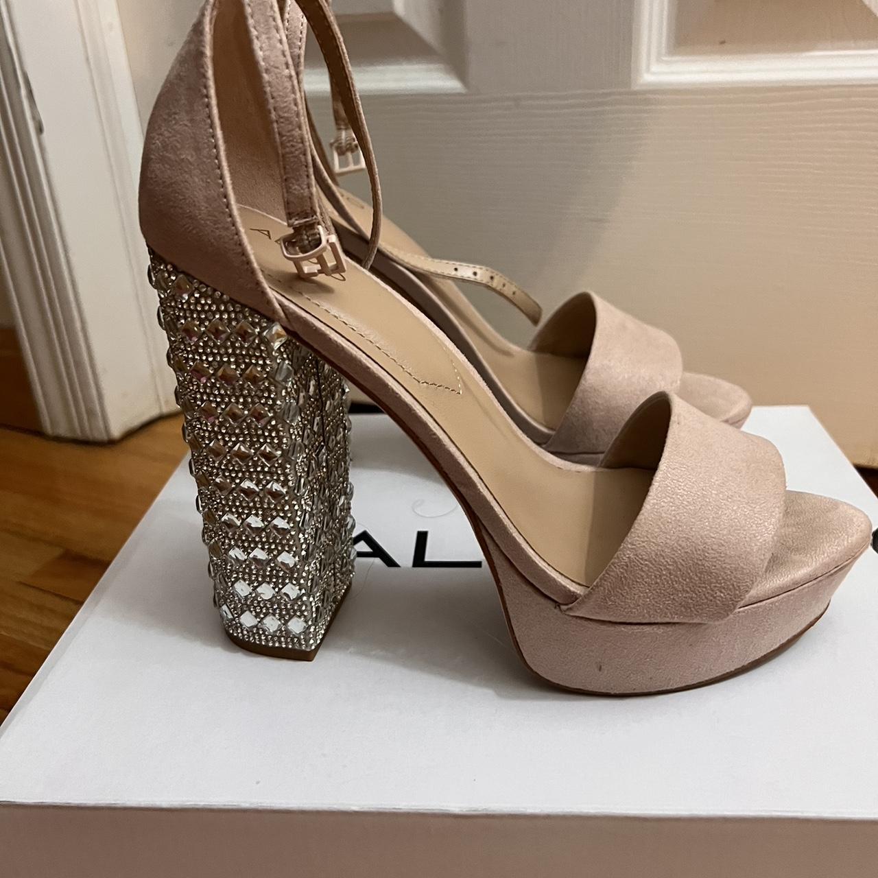 aldo nesida pink rhinestone heels size 8 - Depop