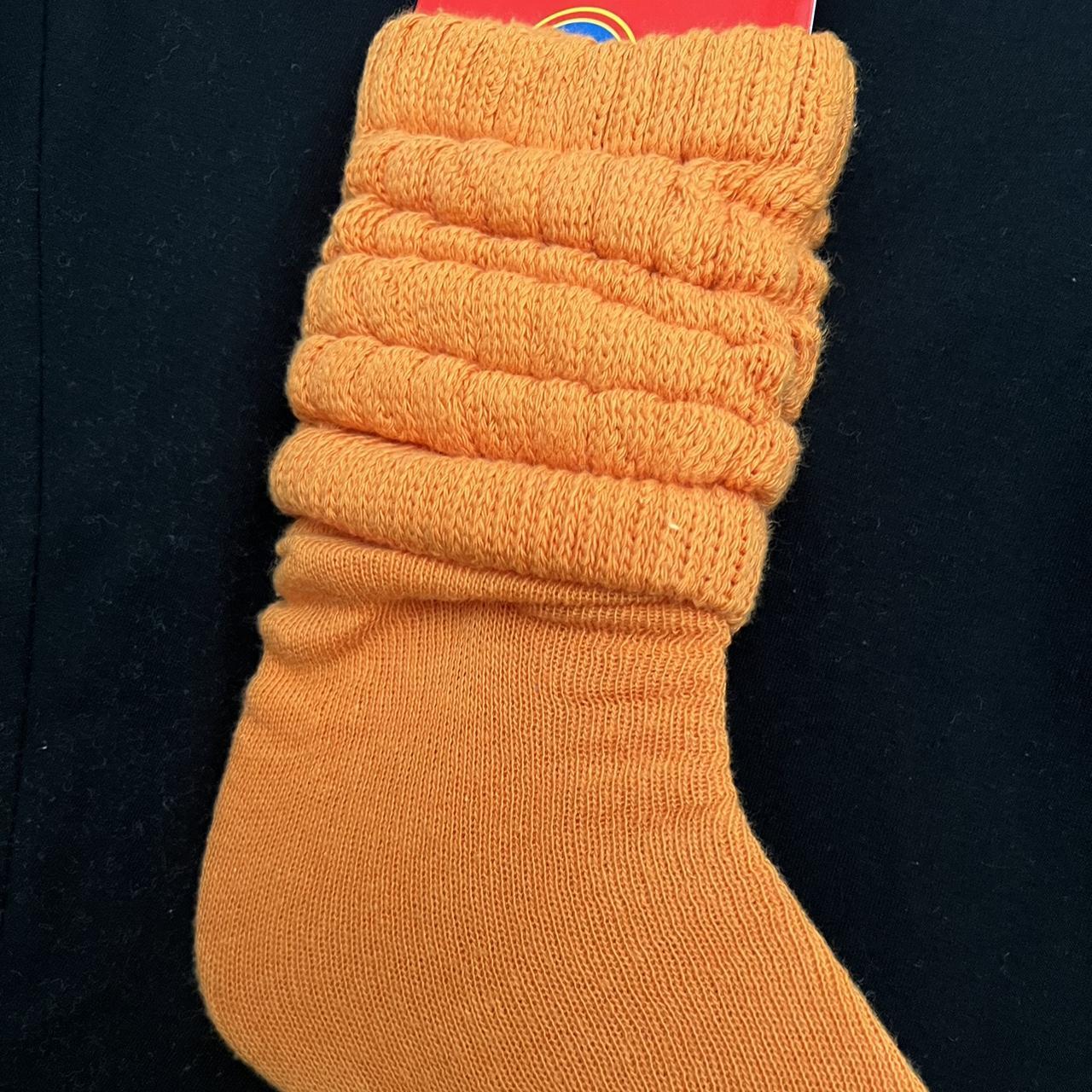 Orange Slouch socks - Depop