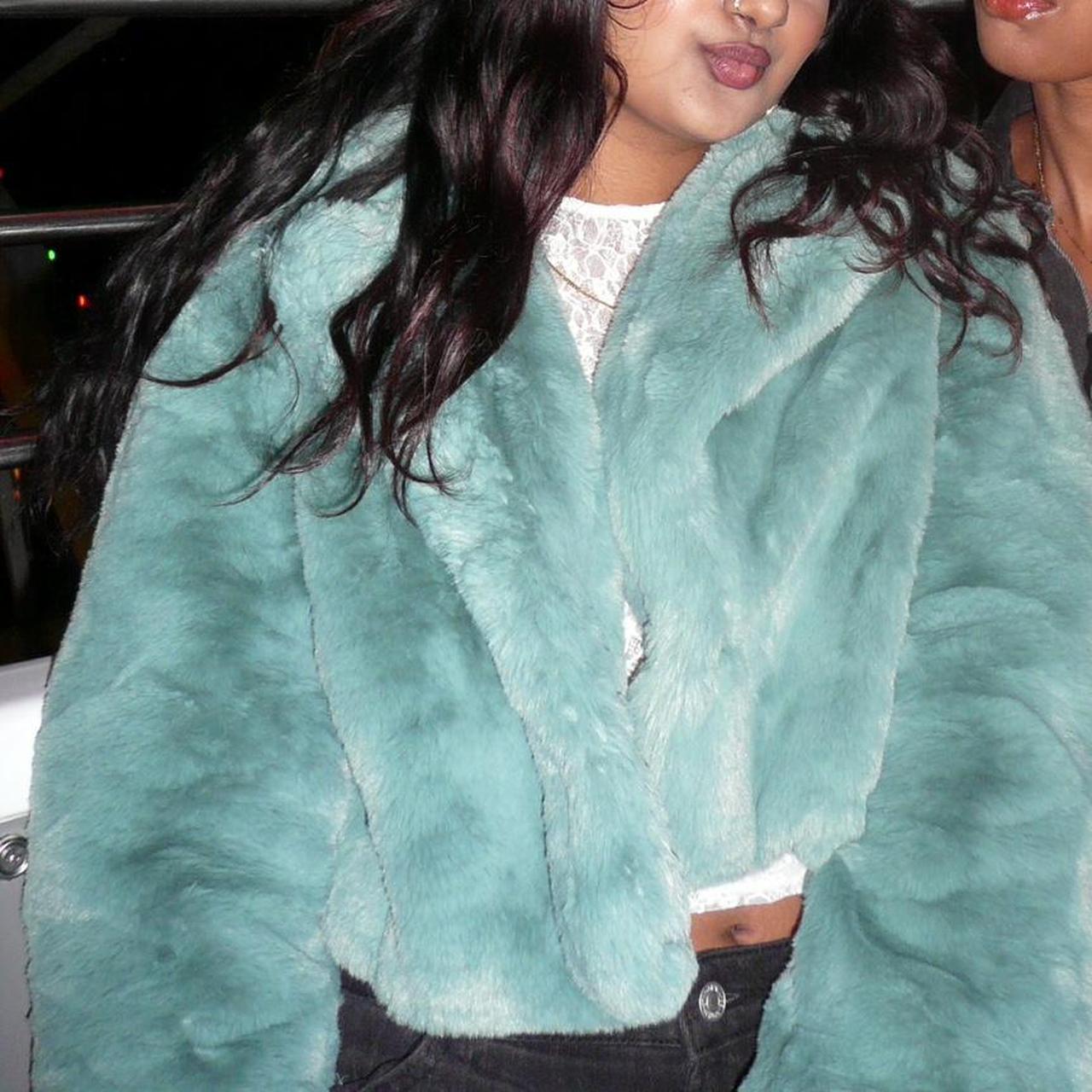 blue fur coat furcoat