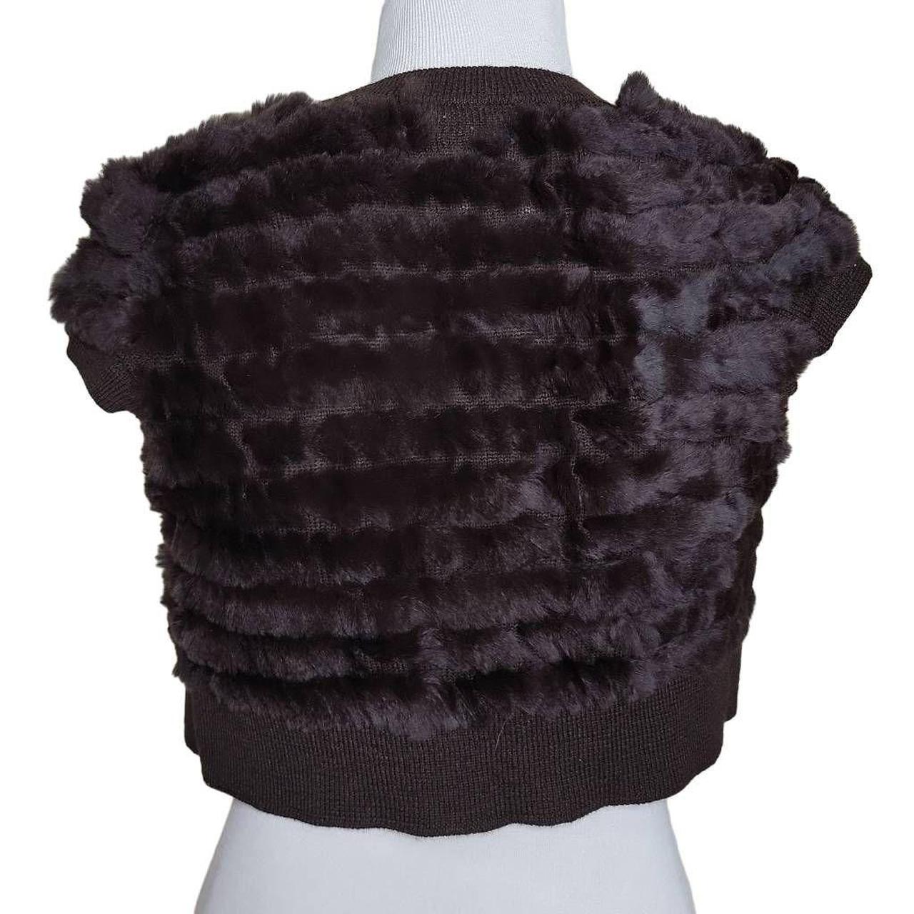 BCBGMaxAzria Rabbit Fur Cap Sleeve Dress Shrug Depop