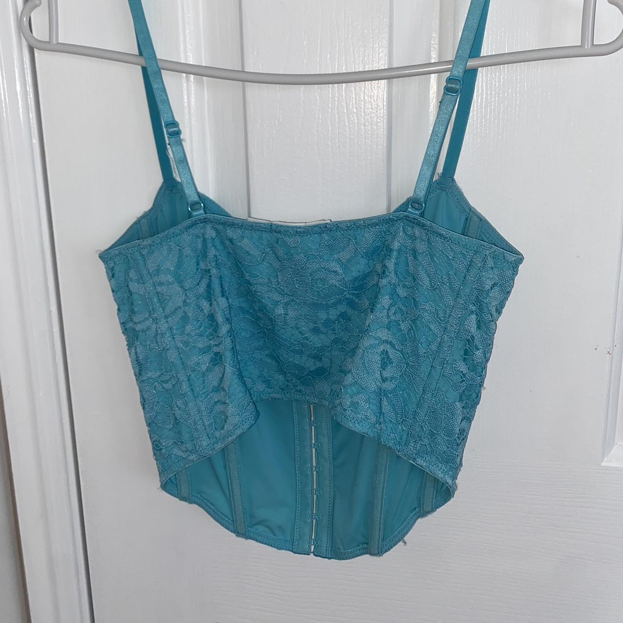 Glassons light blue floral design corset size s worn... Depop