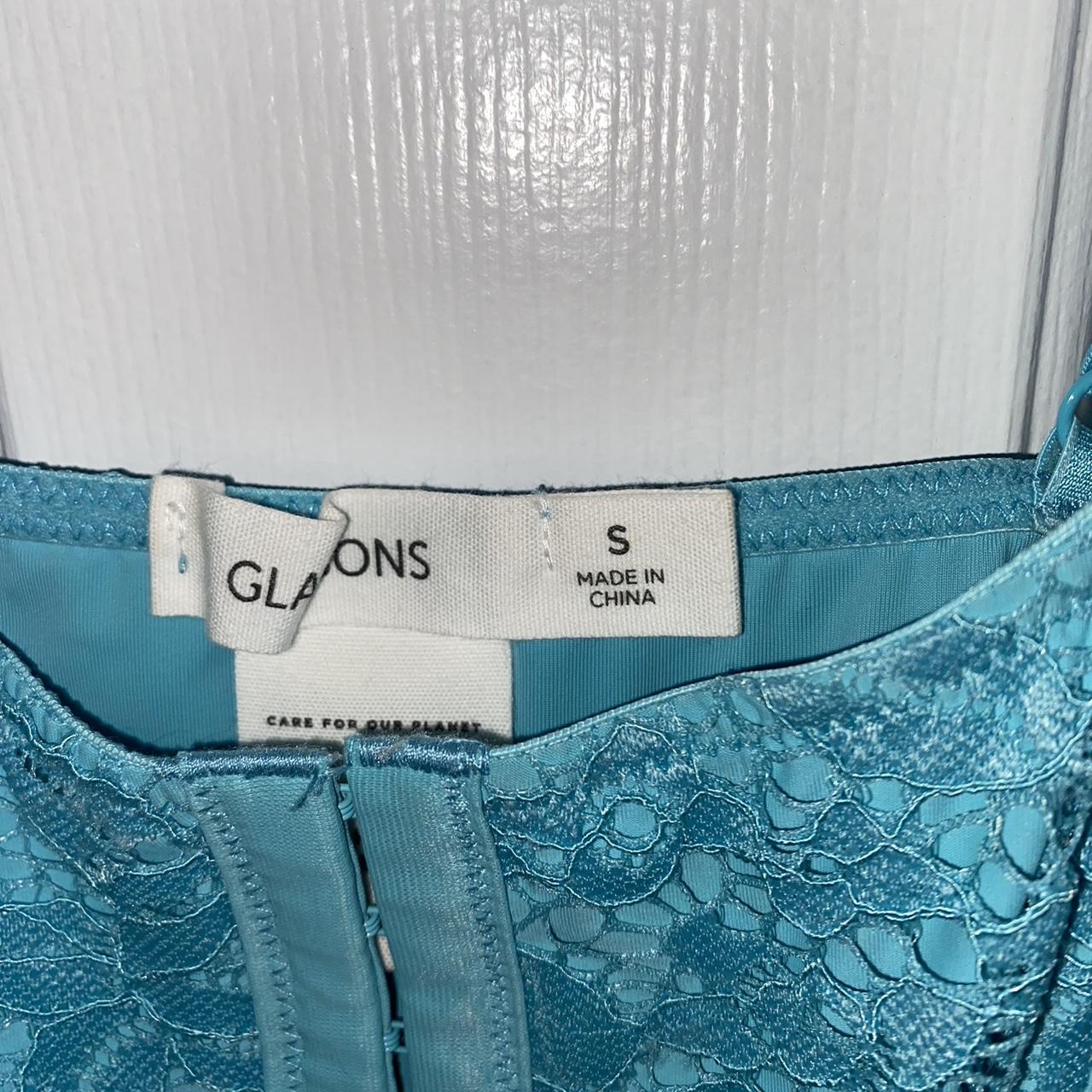 Glassons light blue floral design corset size s worn... - Depop