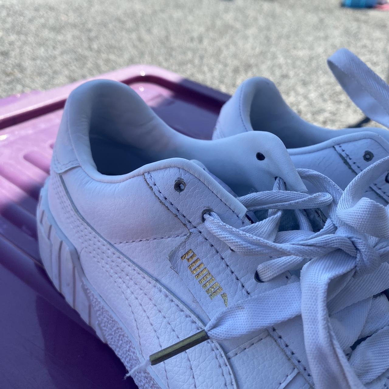 Woman’s puma sneakers white size US 7 bought for $80 - Depop