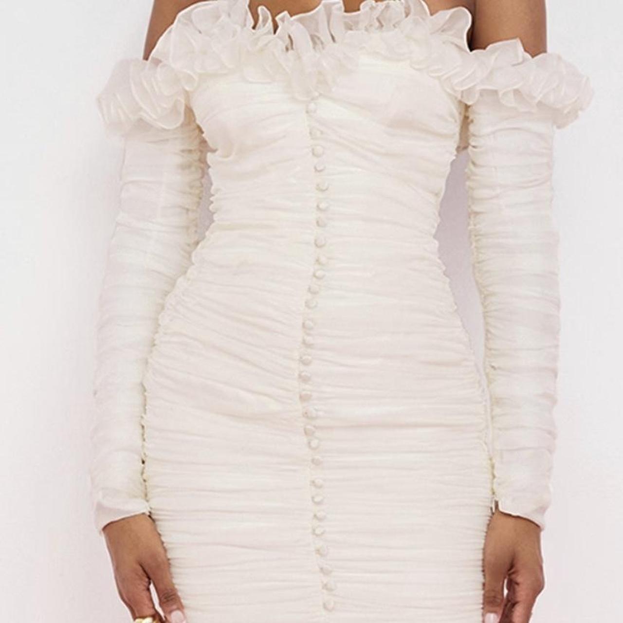 House Of CB 'Astrid' Ivory Strapless Ruffle deals Dress