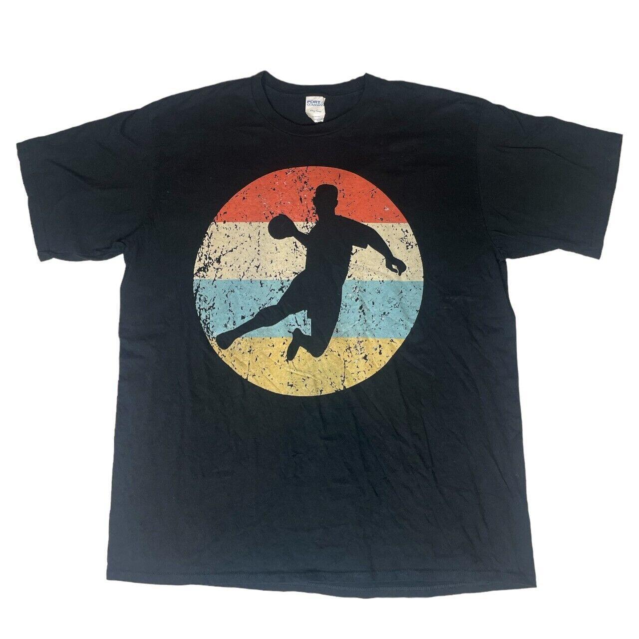 Handball Sports Printed Tshirt Retro Black Size... Depop