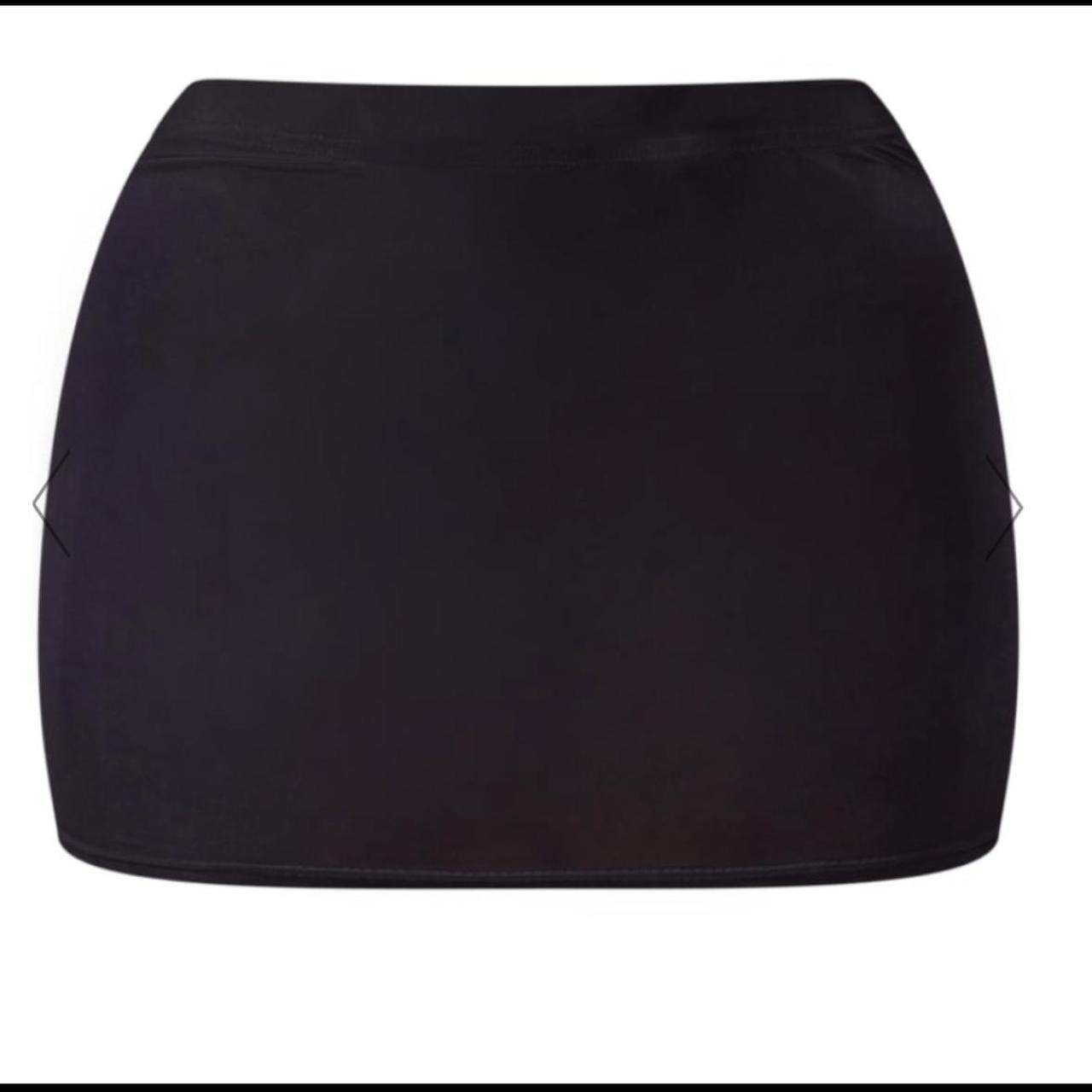 Black Slinky Seam Detail Bodycon Mini Skirt