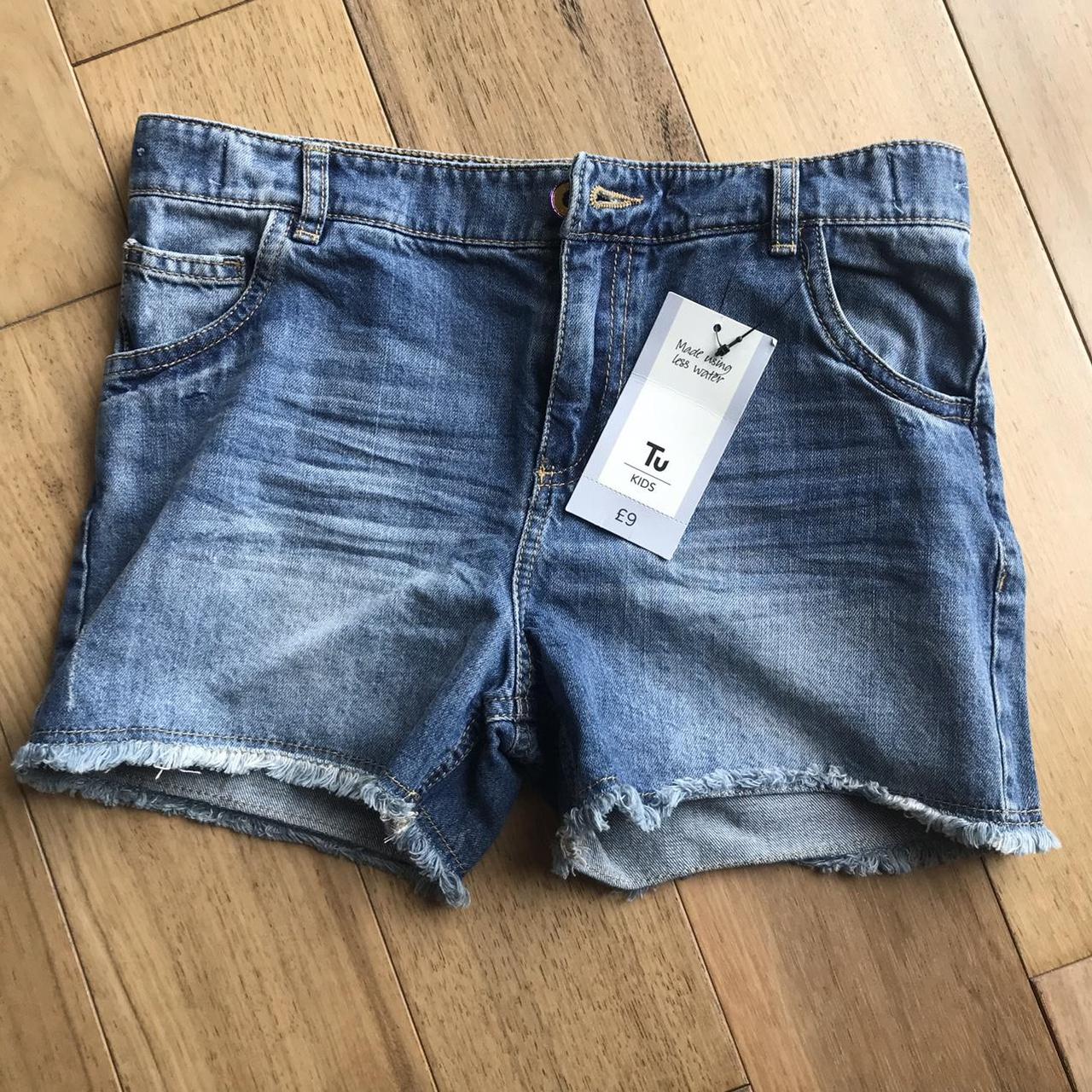 Girls Tu denim shorts with adjustable waist. Age 11... - Depop