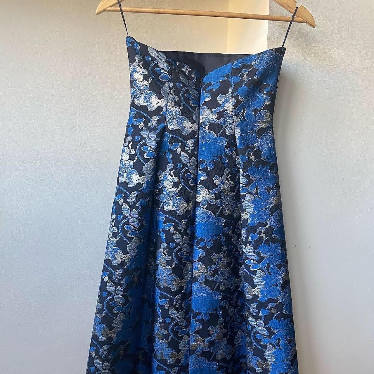 Blue Floral Topshop Midi Dress, seen on Jameela... - Depop