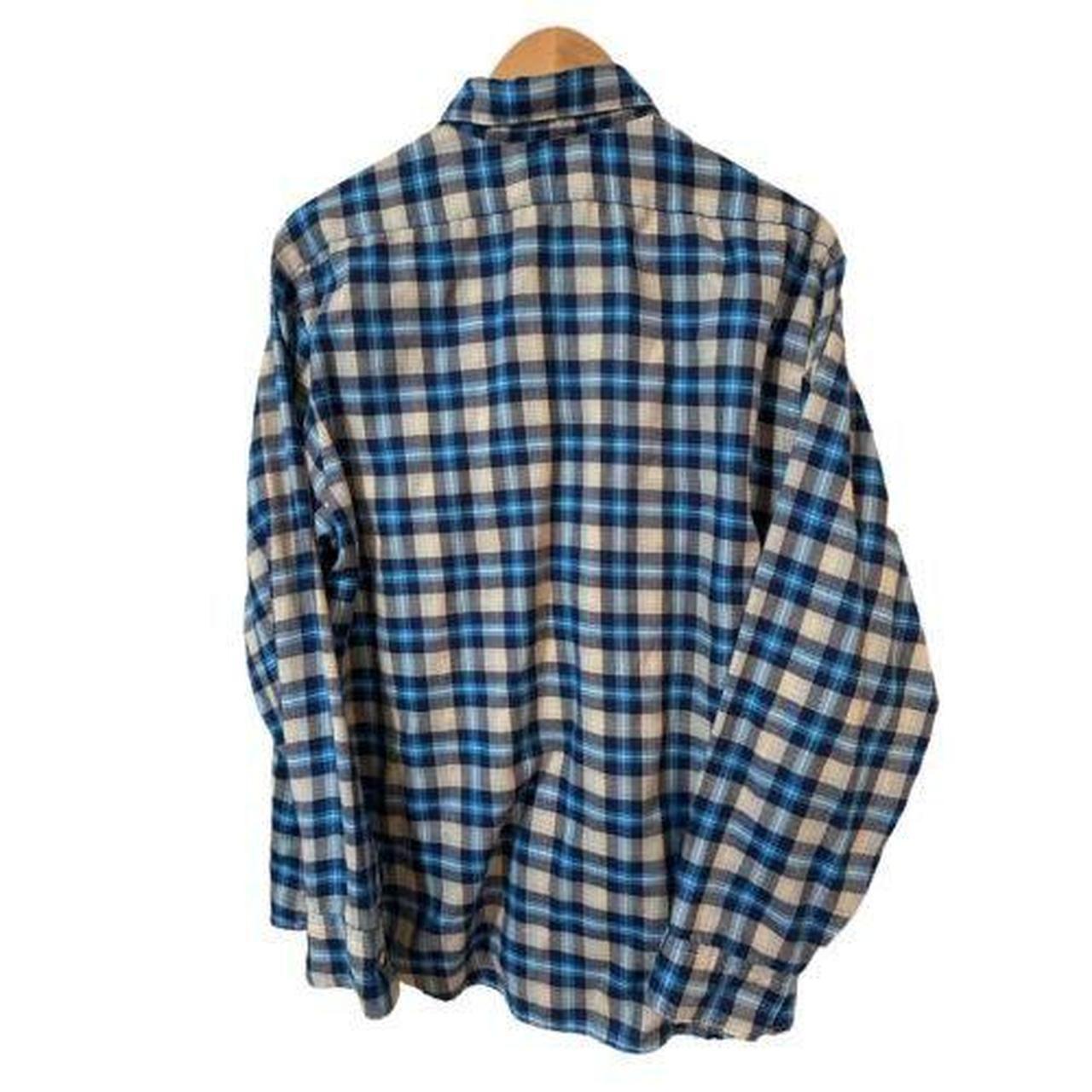 VINTAGE Flannel Shirt Adult XL Blue Plaid Back - Depop