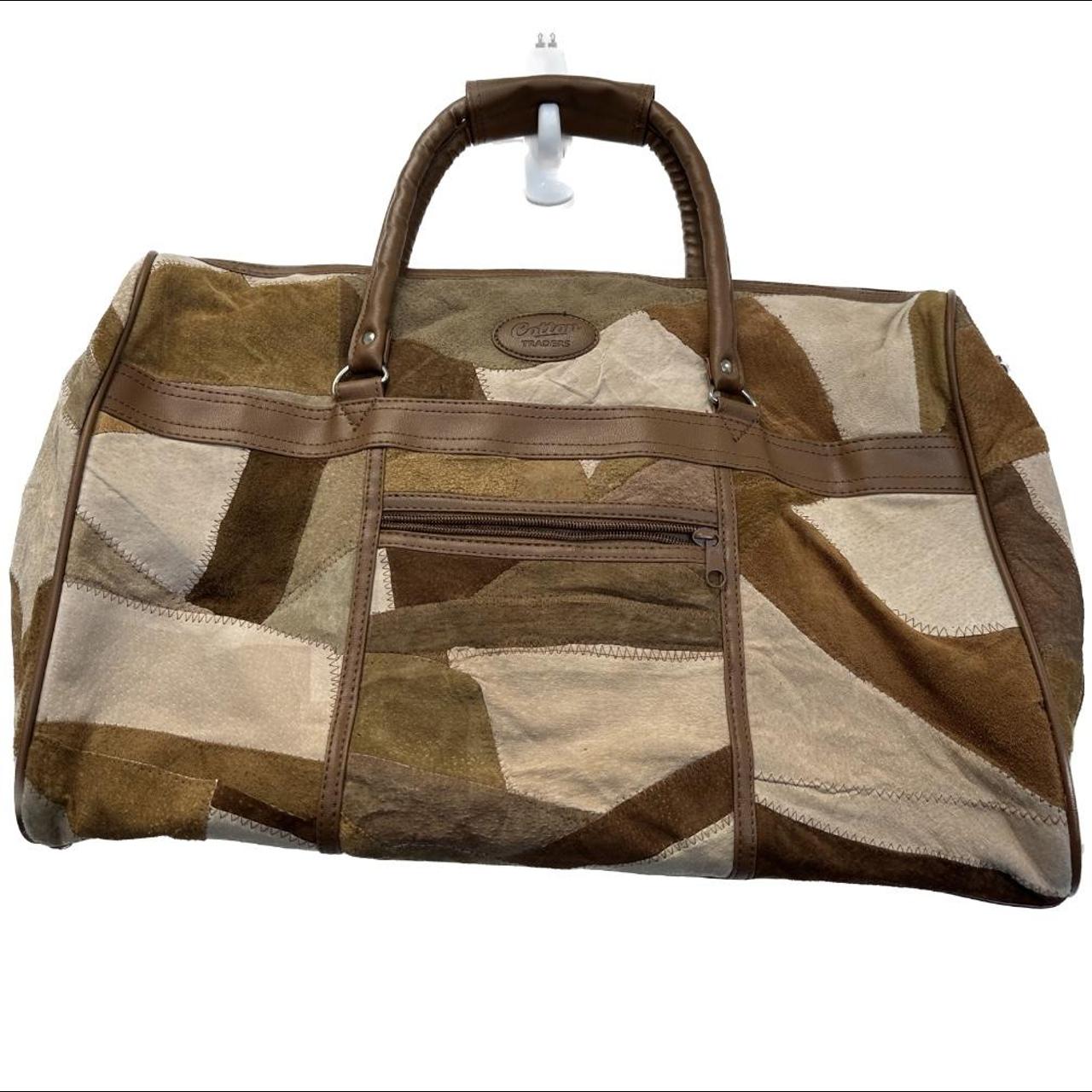 Cotton traders leather patchwork cheap travel bag