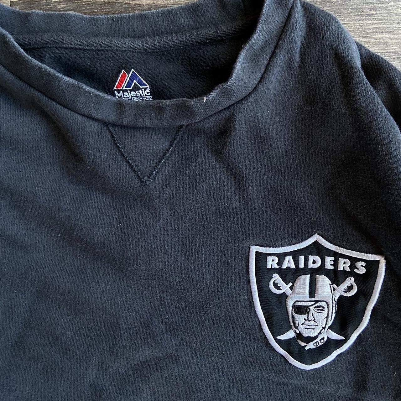 Raiders Majestic Grey Hoodie Size XL Dm for - Depop