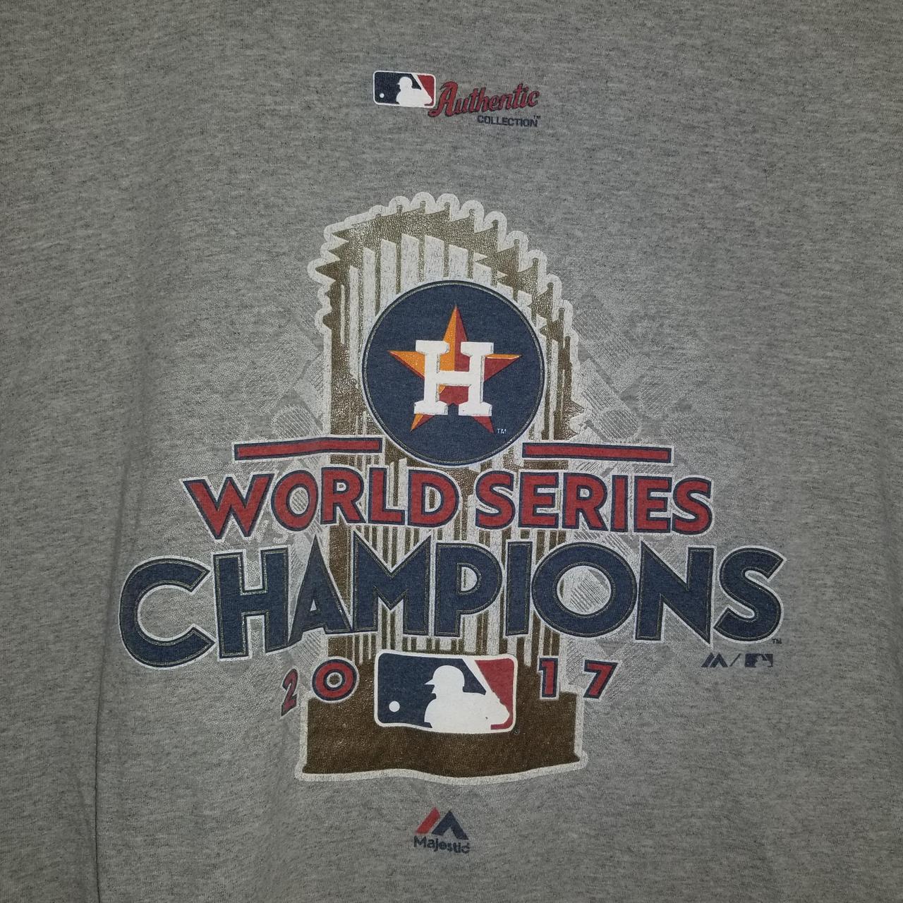 XL MLB Houston Astros World Champions 2017 Grey - Depop