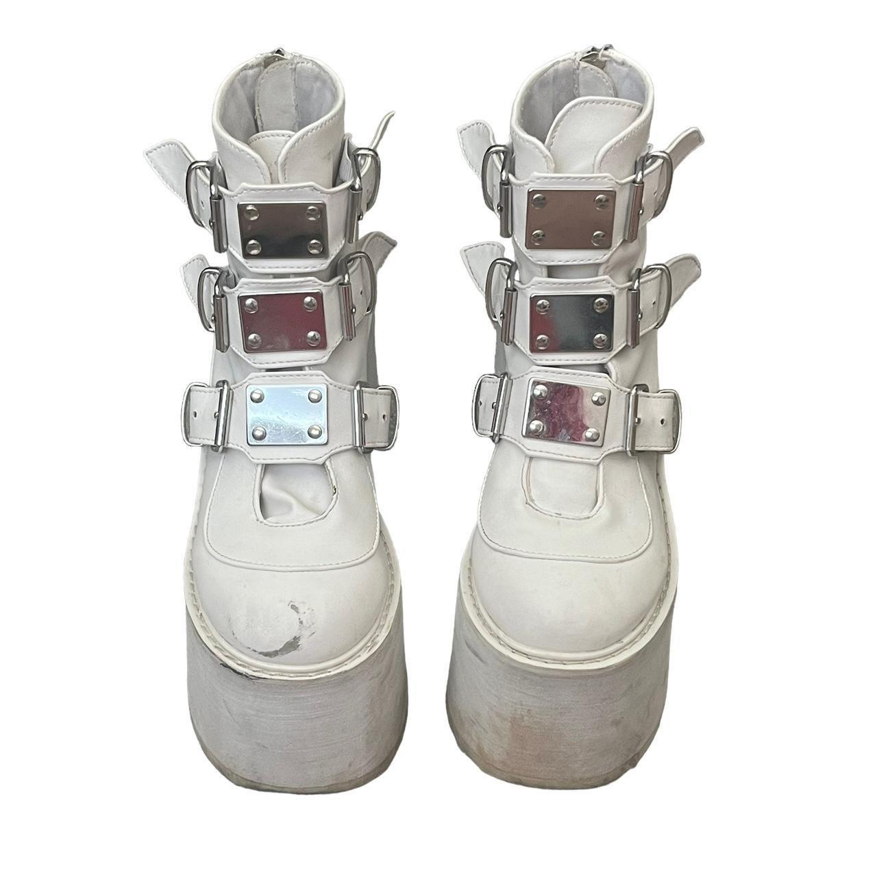 white Demonia Swing 105 platform ankle boots Depop