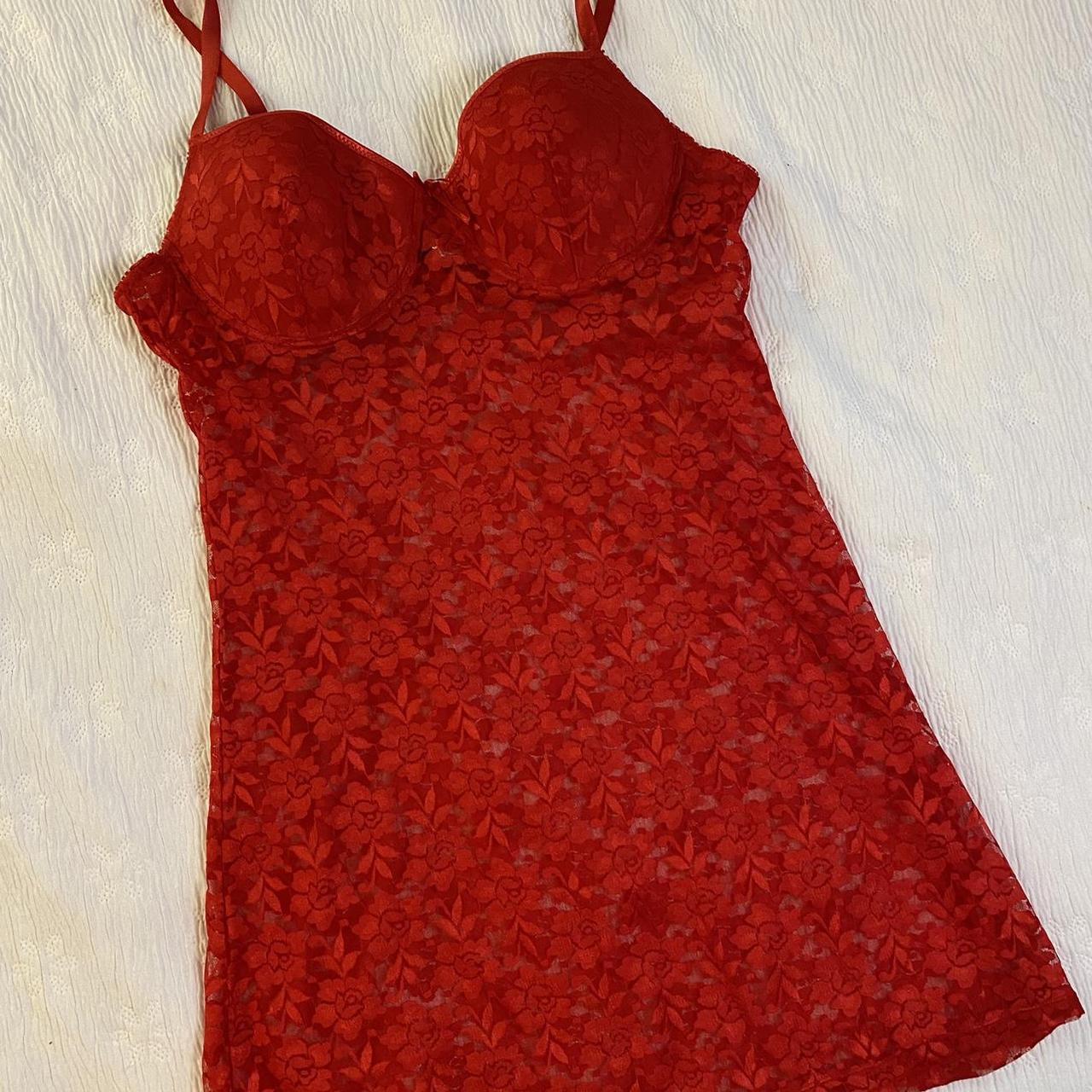 y2k rampage red lingerie lacey dress. size 1x feel Depop