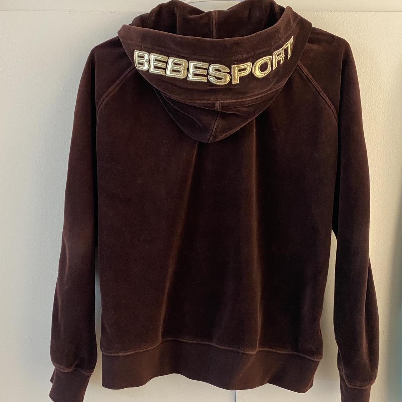 BEBE Sport brown zip up. Gorgeous gem detailing on... - Depop