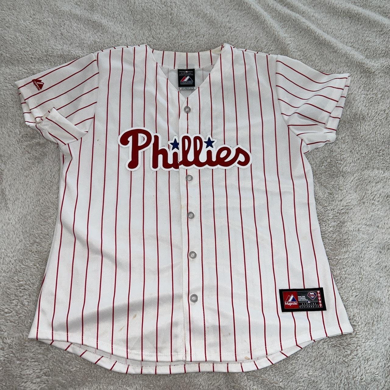 Phillies Baseball jersey •Vintage piece •Authentic - Depop