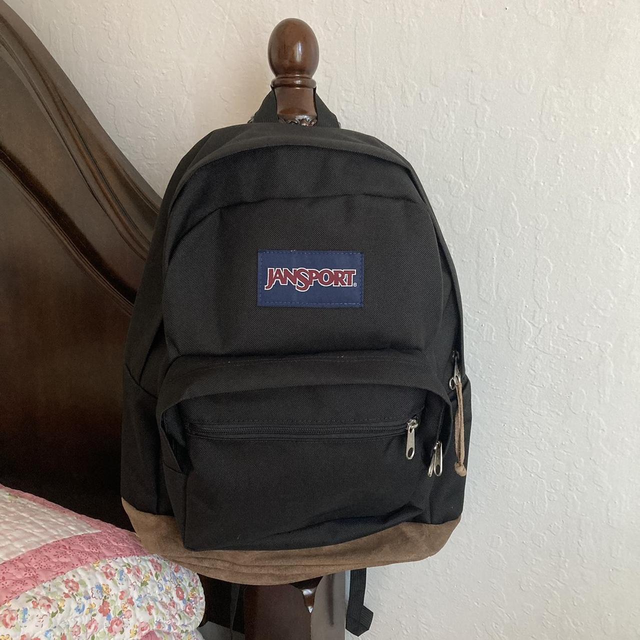 Jansport Women's Black and Tan Bag | Depop