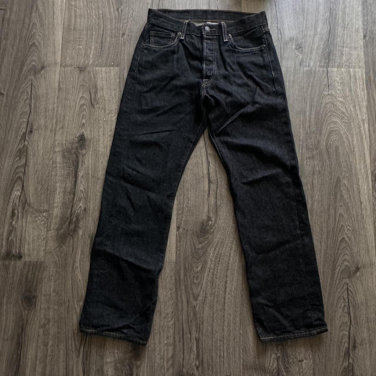 levis black 501s raw denim version size: 30/30 still... - Depop